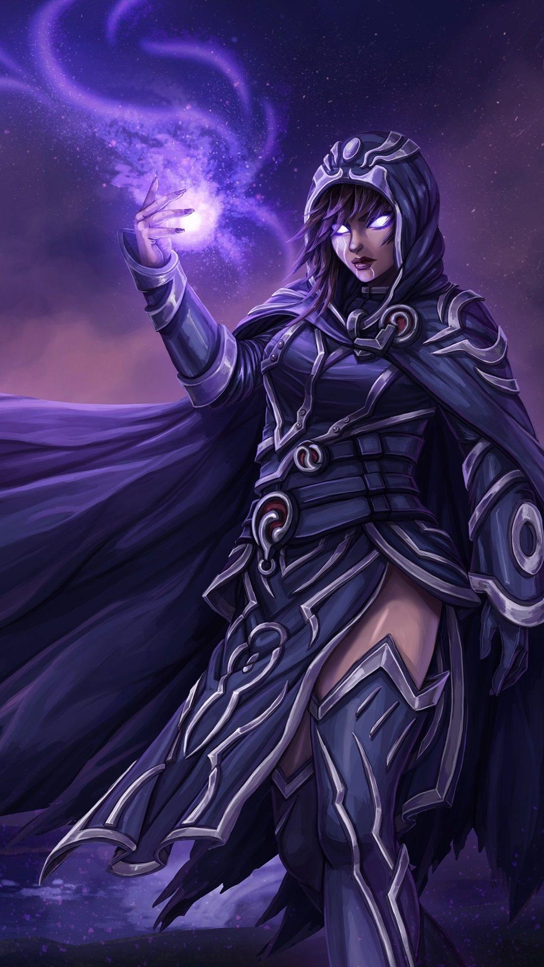 1080x1920 Fantasy girl, magic, river, night, art picture 1080x1920 iPhone 8