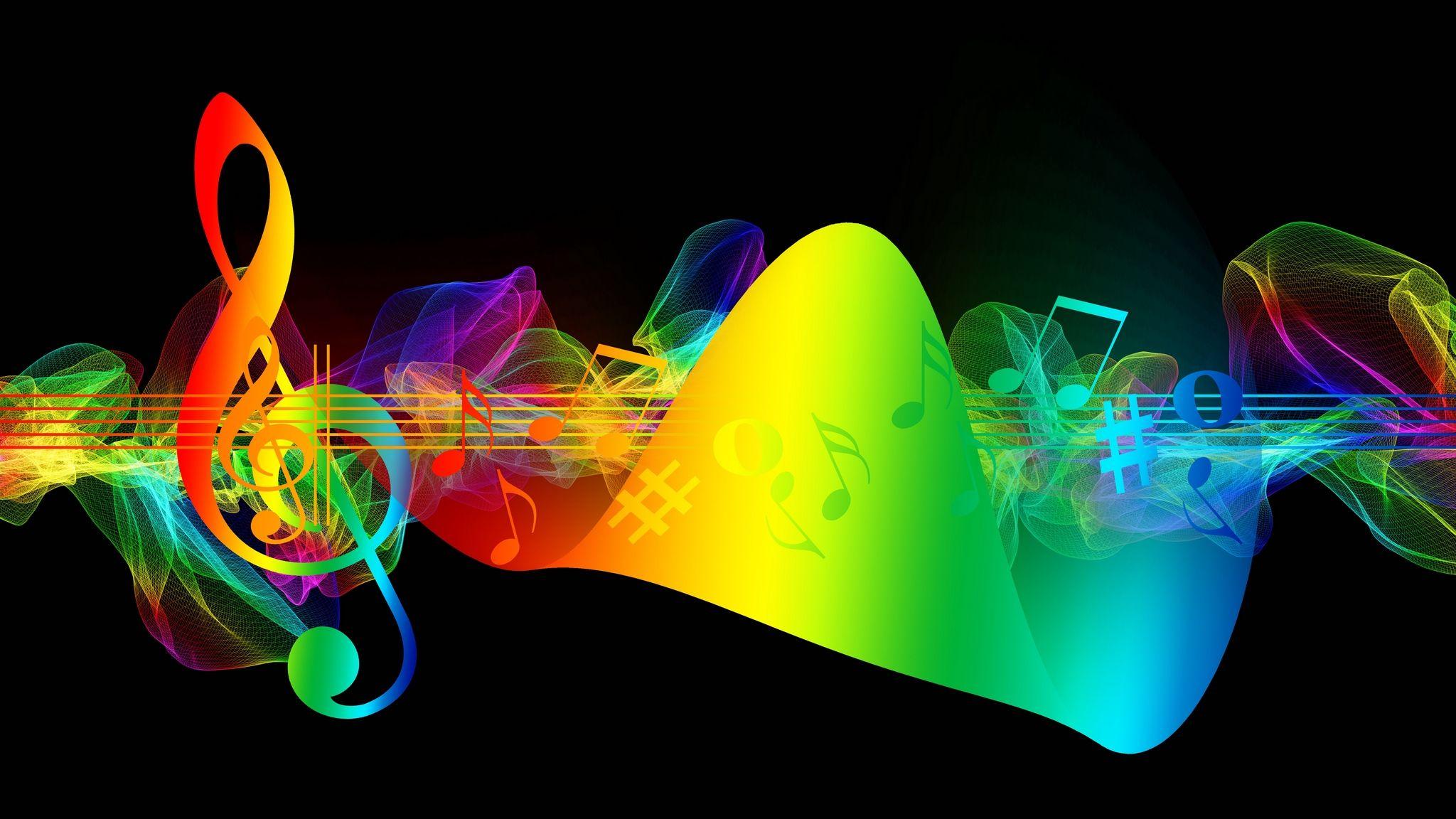 2048x1152 Download wallpaper 2048x1152 treble clef, musical notes