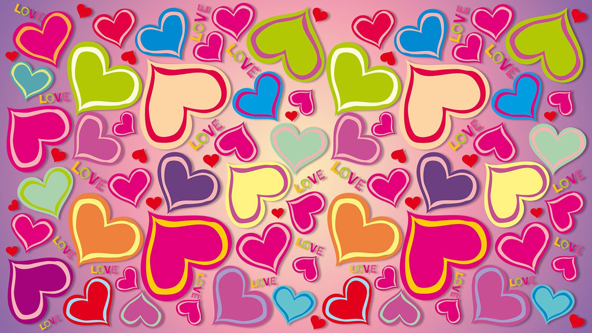 2048x1152 Rainbow Heart Wallpaper