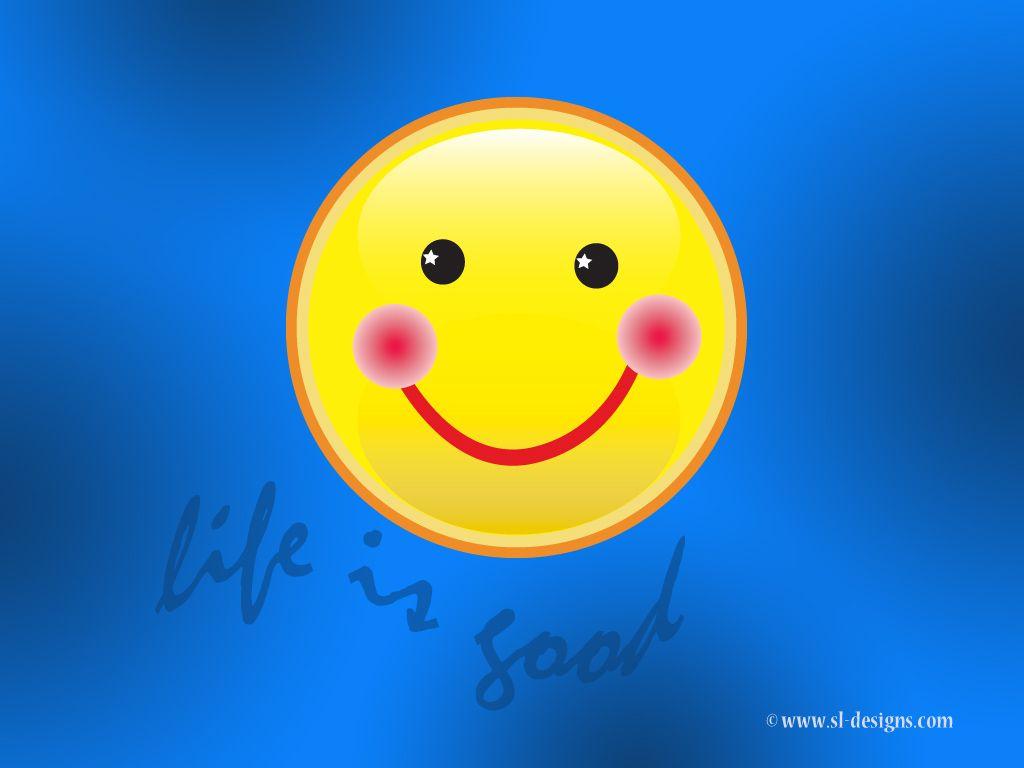 1024x768 Free download Life is good Smiley face desktop wallpaper 1024x768