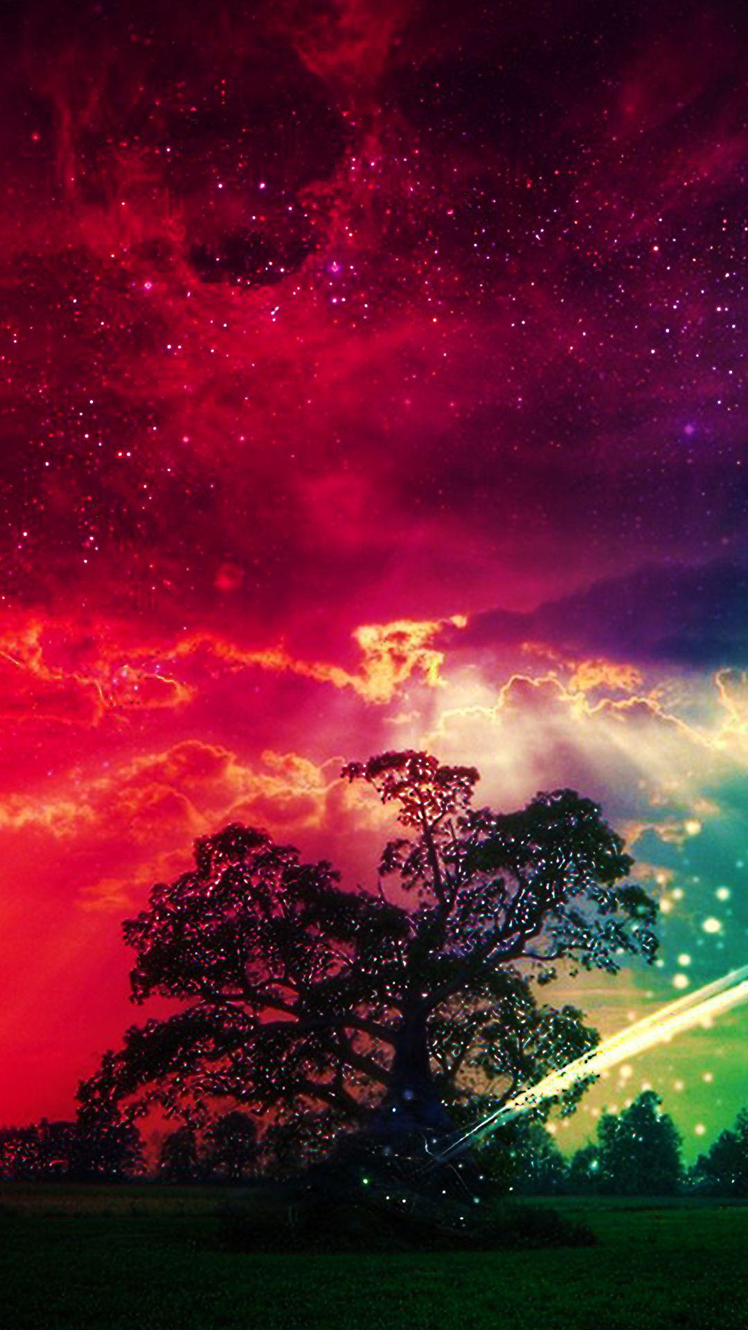 1080x1920 Magic Tree Phone Wallpaper Star Wallpaper
