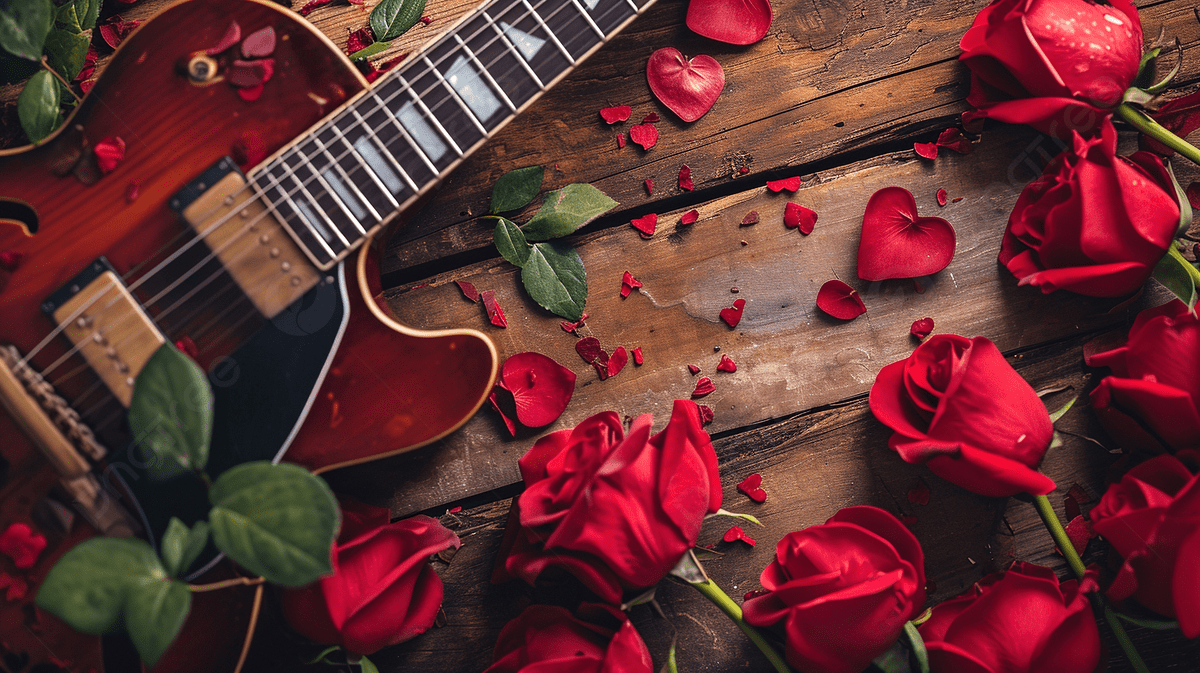 1200x673 Top View Valentines Day Love Song Music Background Photo And Picture For Free Download