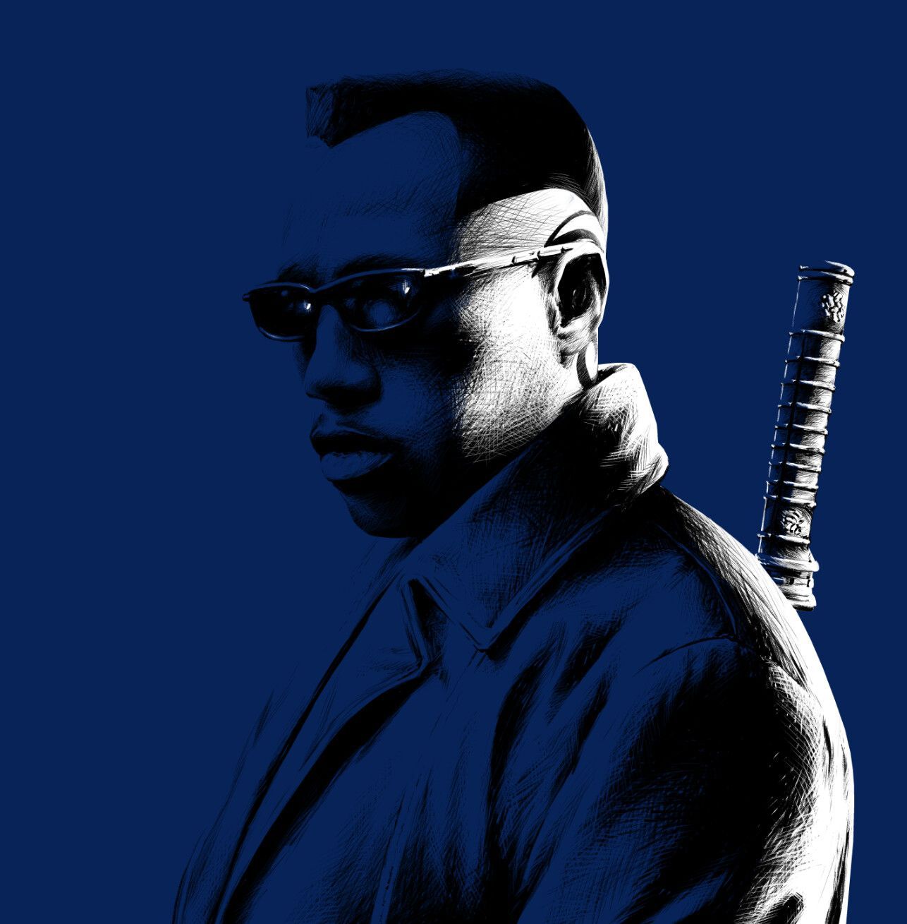 1286x1309 Gregory Titus little morning portrait practice.Wesley Snipes as Blade