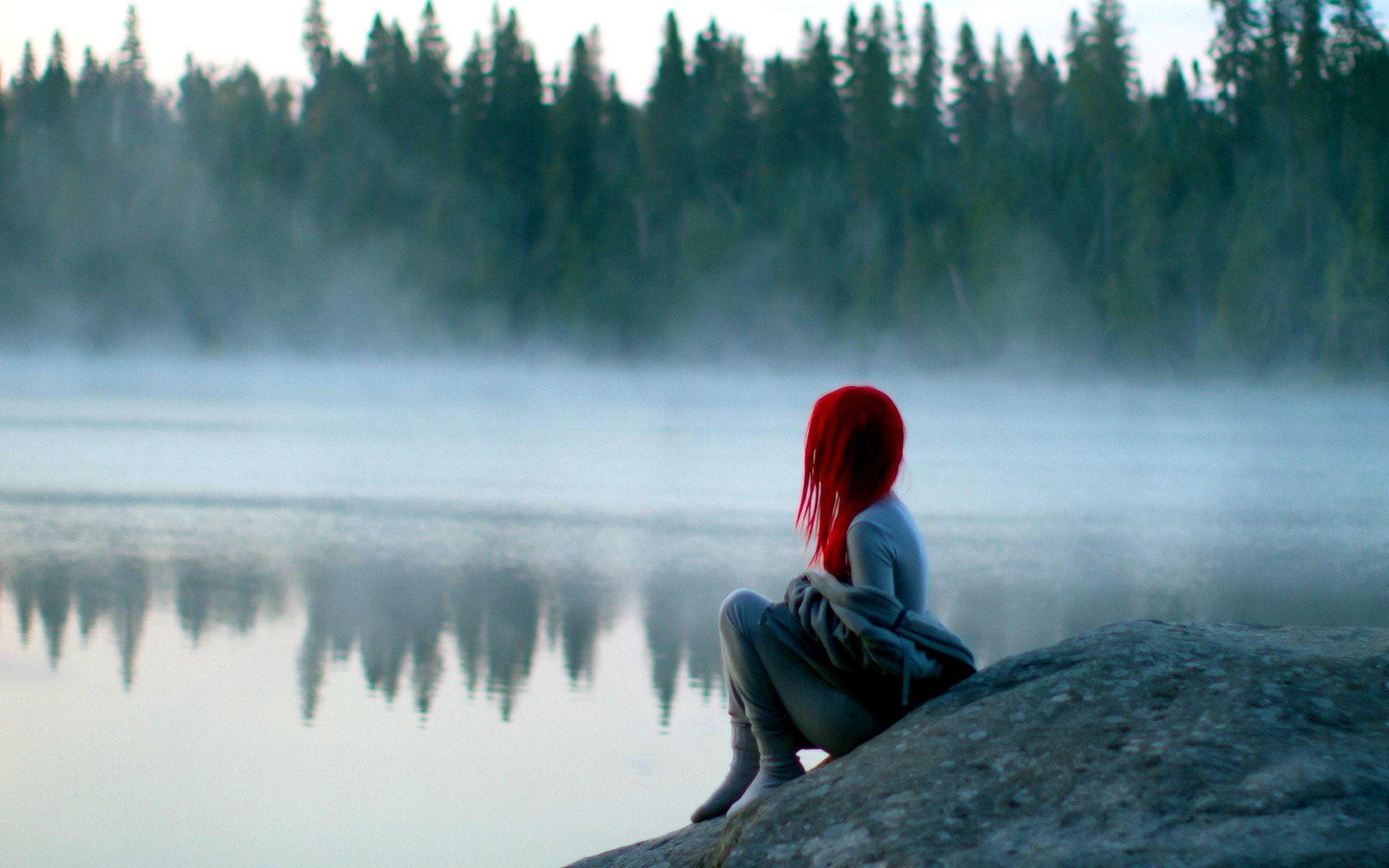 1920x1200 Sad Girl Pic Seatting Alone Girl Wallpaper