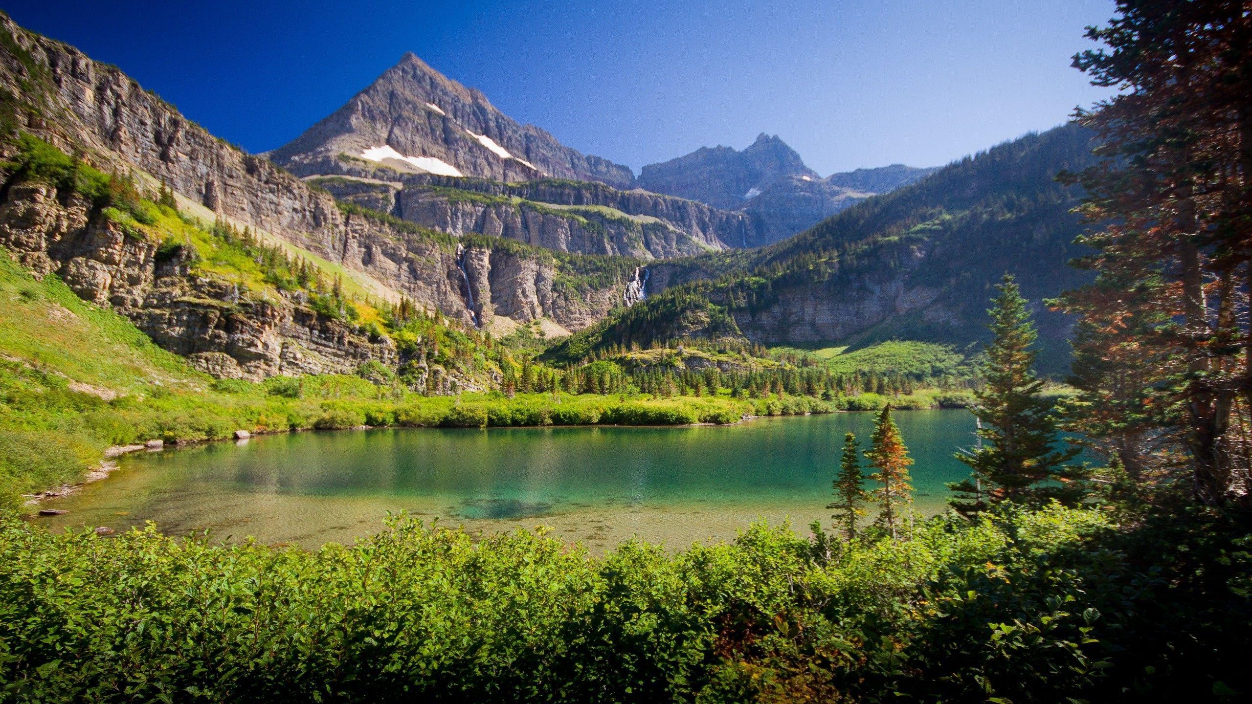 2560x1440 Nature, Lake, Mountain, Canada Wallpaper HD / Desktop Nature Wallpaper HD Wallpaper & Background Download