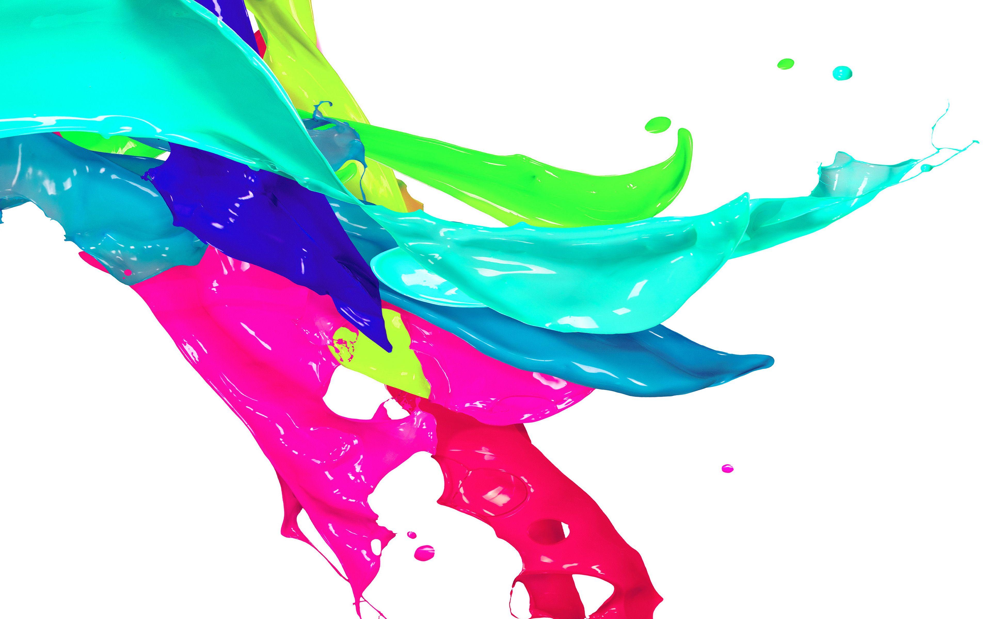 3840x2400 Color Paint Art White Art Illustration Rainbow Wallpaper