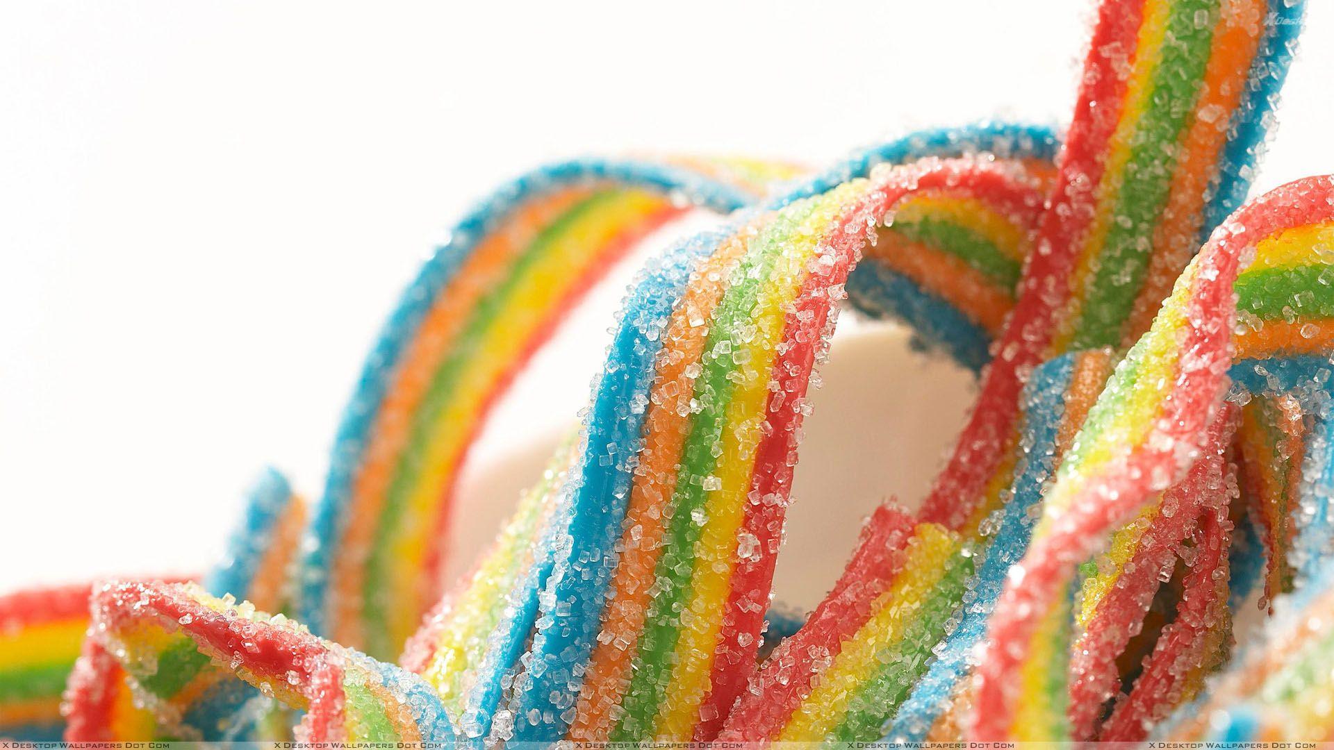 1920x1080 Rainbow Candy And White Background Wallpaper