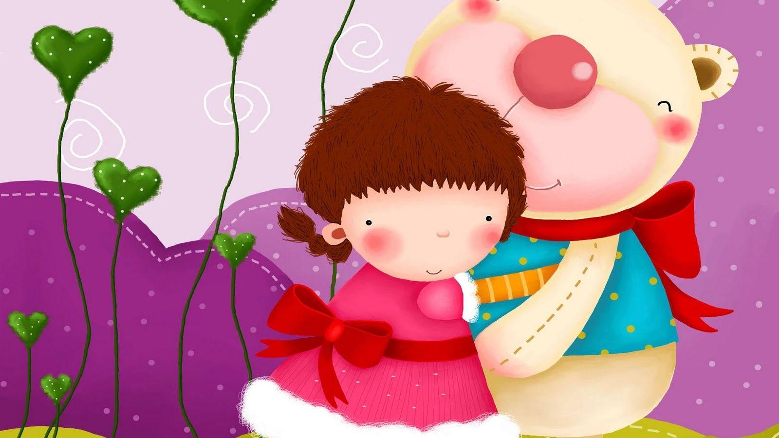 1600x900 Tải xuống miễn phí Hình nền hoạt hình dễ thương Cô gái hoạt hình dễ thương