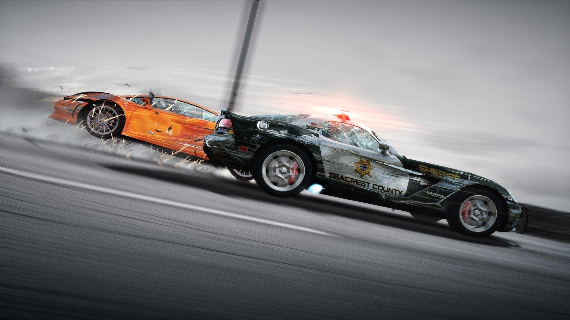 1920x1080 Wallpaper nfs, need for speed, car, crash, police, speed