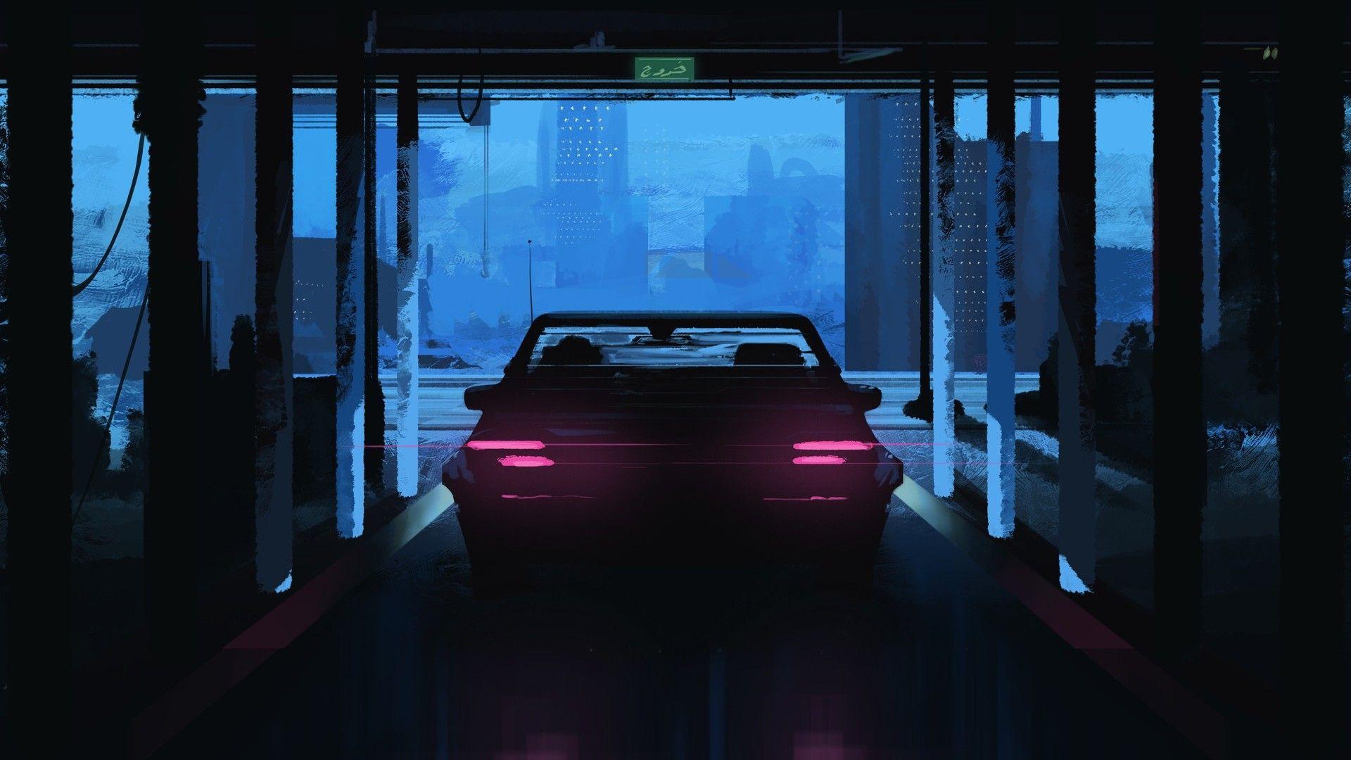 1920x1080 Dark Car Vehicle Neon Laptop Full HD 1080P HD 4k