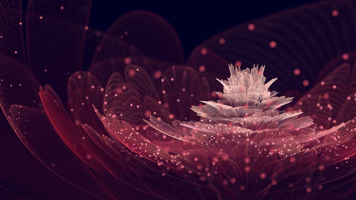 1366x768 Download wallpaper 1366x768 abstract, flower, petals, dots