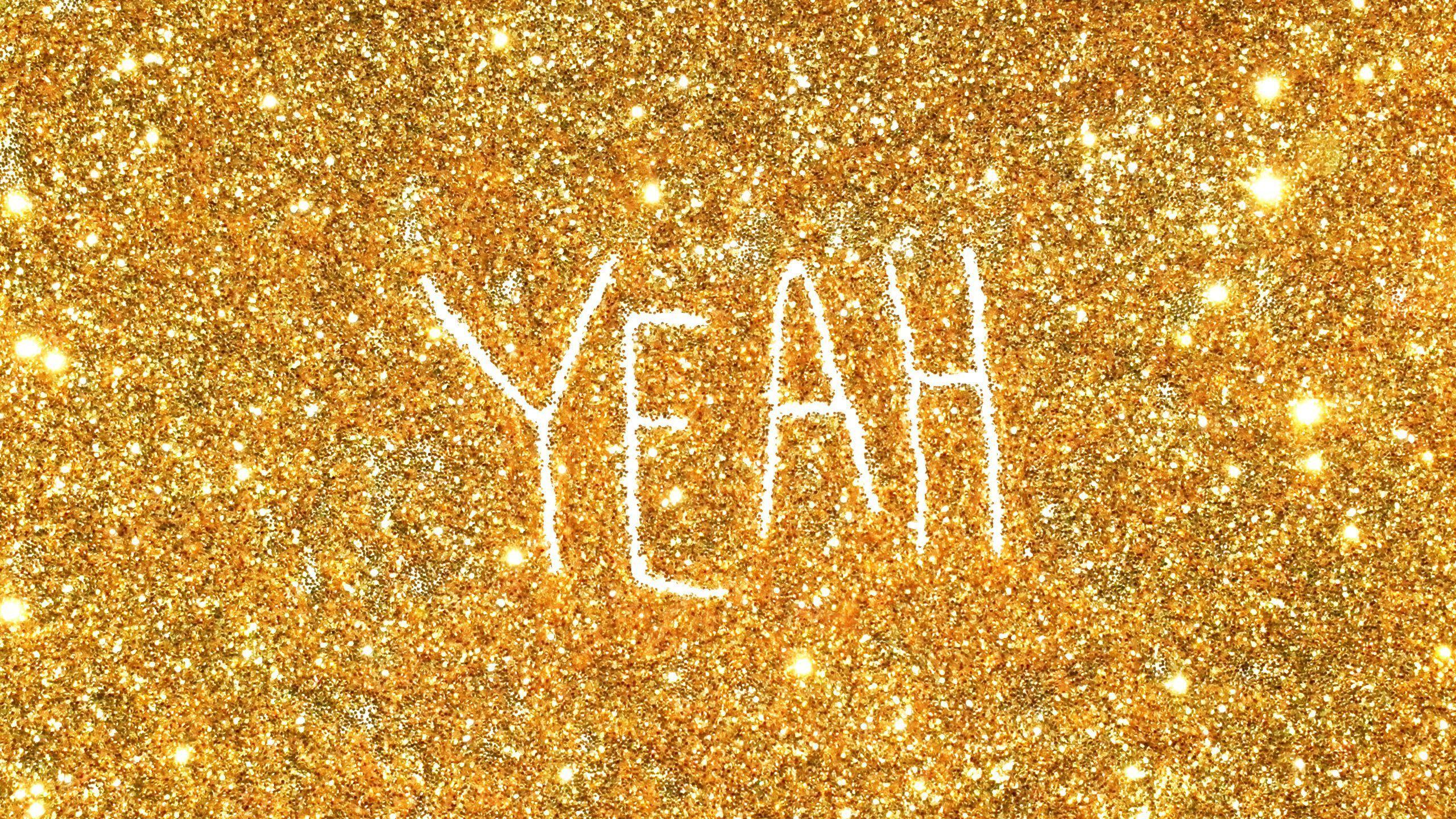 2560x1440 Sparkly Gold Wallpaper