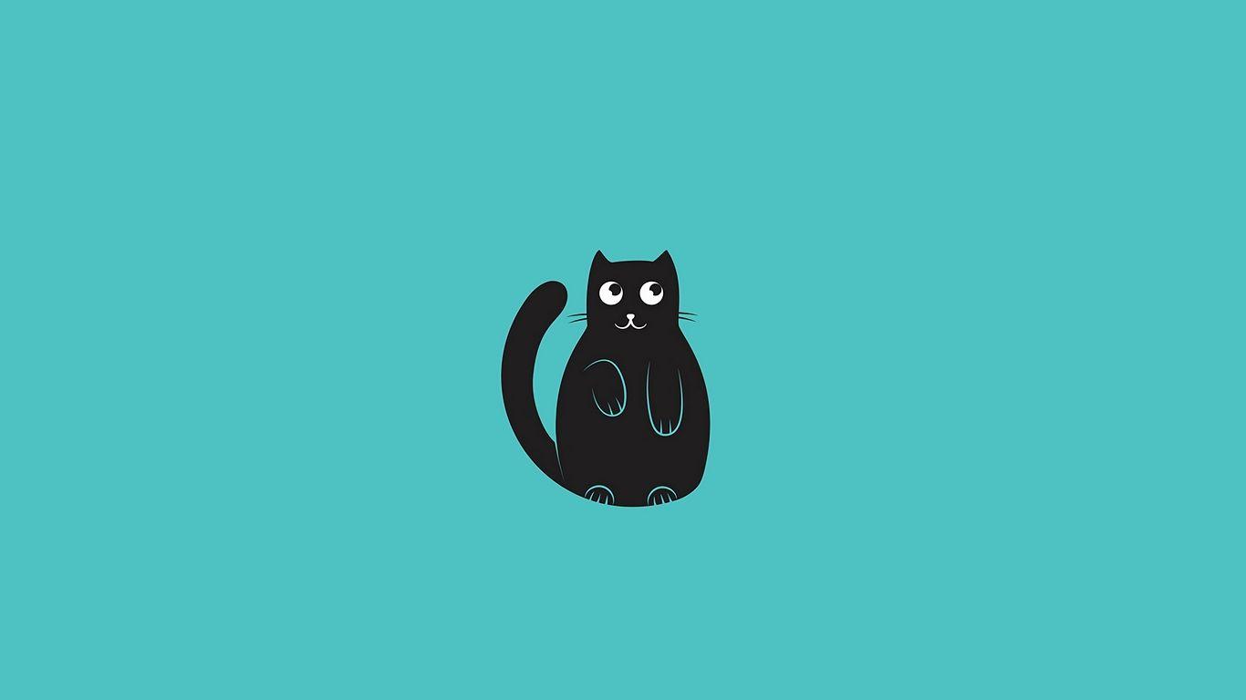 1366x768 Download wallpaper 1366x768 cat, funny, art, vector, minimalism
