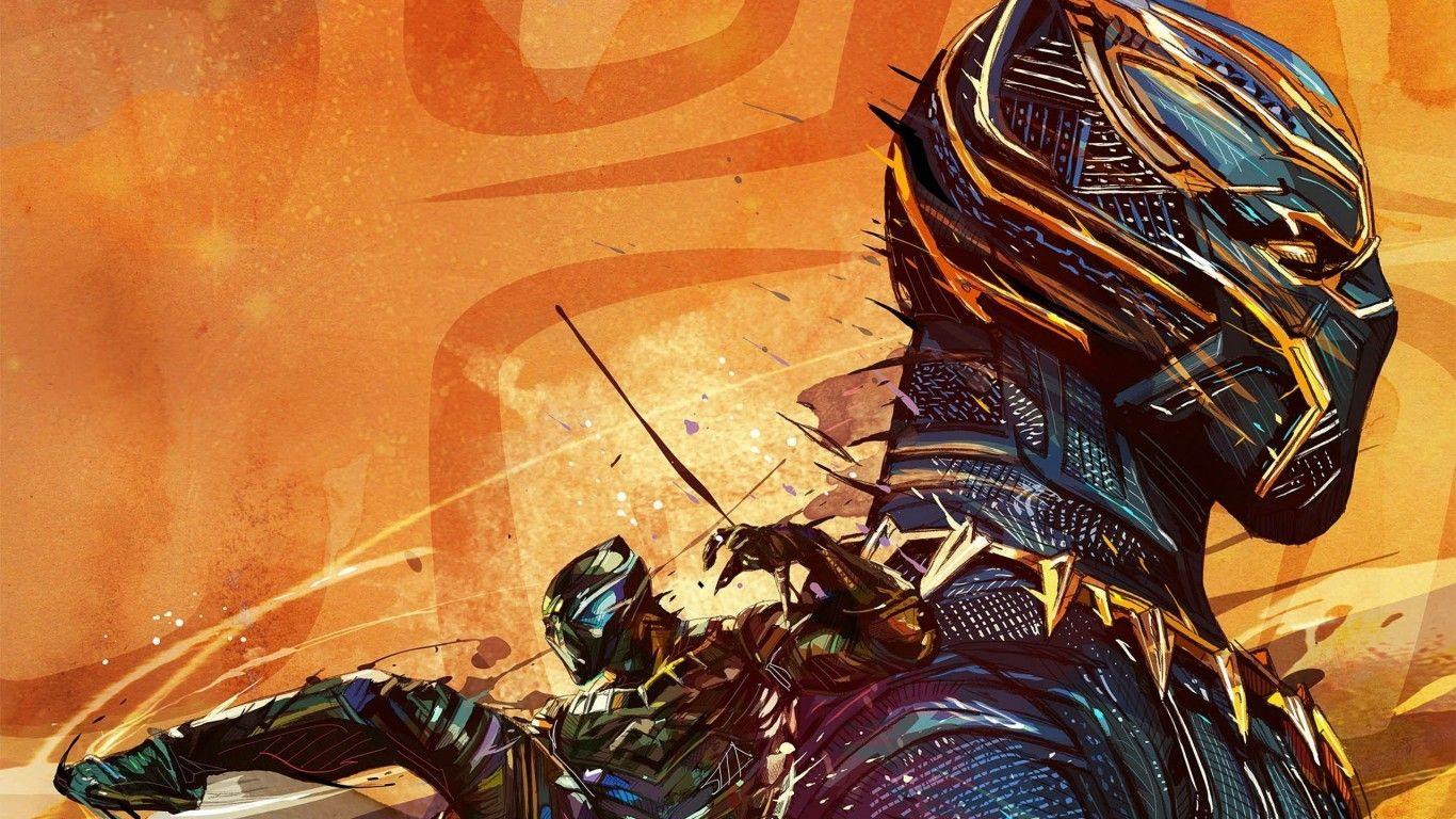 1366x768 Download 1366x768 Black Panther, Profile View, Art Wallpaper