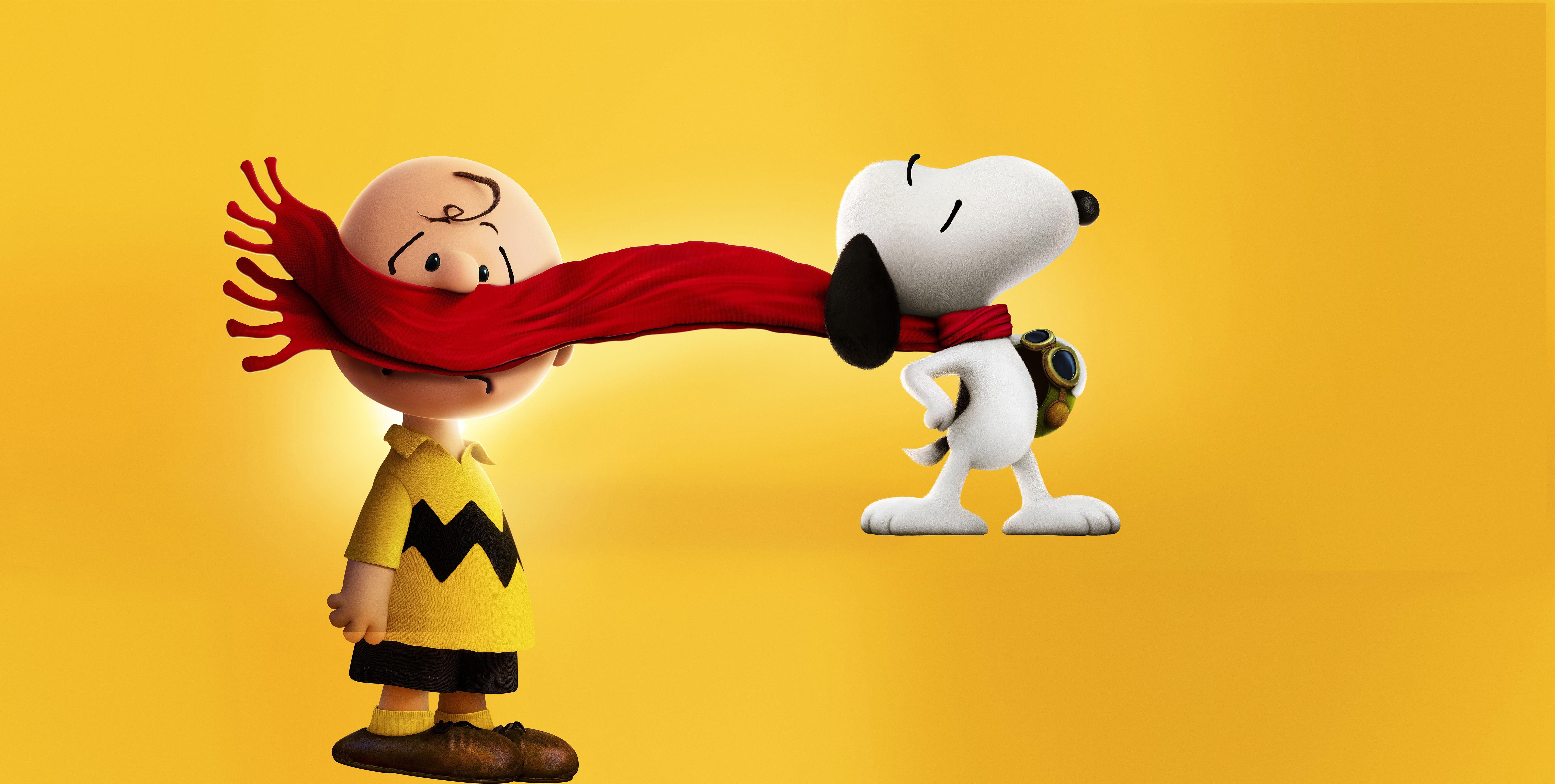 7680x3872 Snoopy illustration with Happy Birthday text HD wallpaper