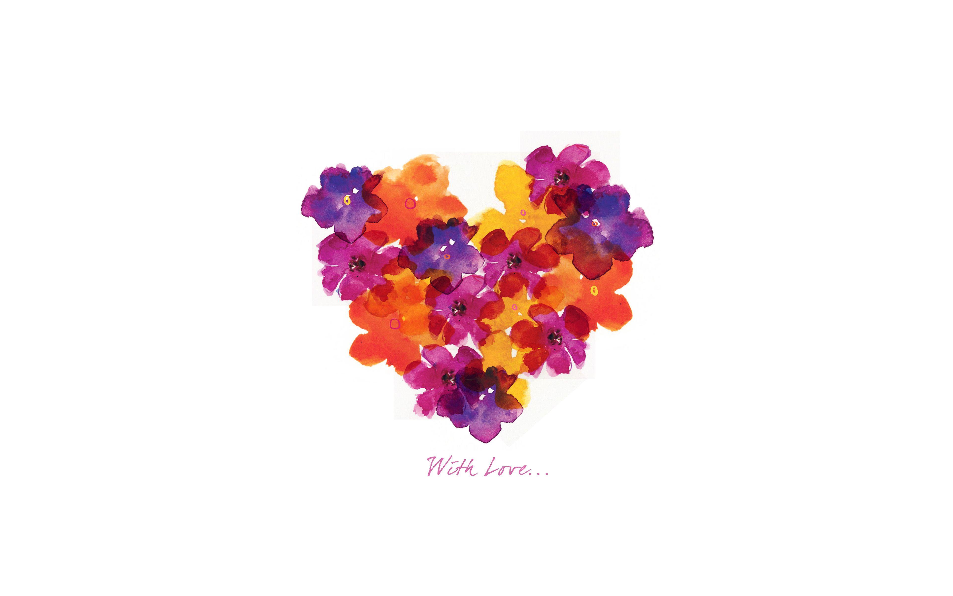 3840x2400 wallpaper for desktop, laptop. with love flower red white