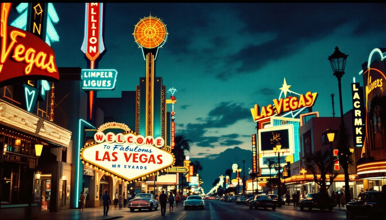 1344x768 Free Classic Vegas Night Image, Neon, Vintage