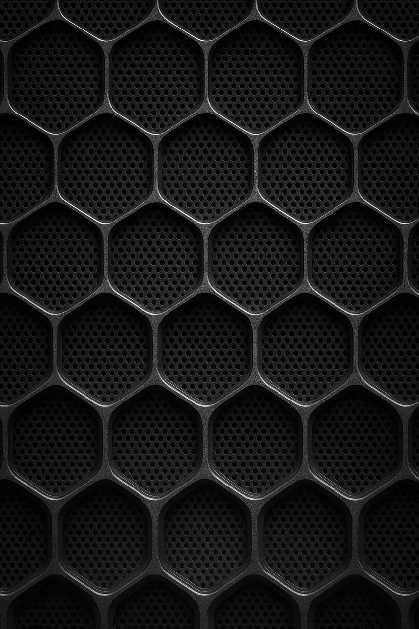 853x1280 Download Black Hexagon Mesh Industrial Grid Design Modern Geometric Texture. Royalty Free Stock Illustration Image