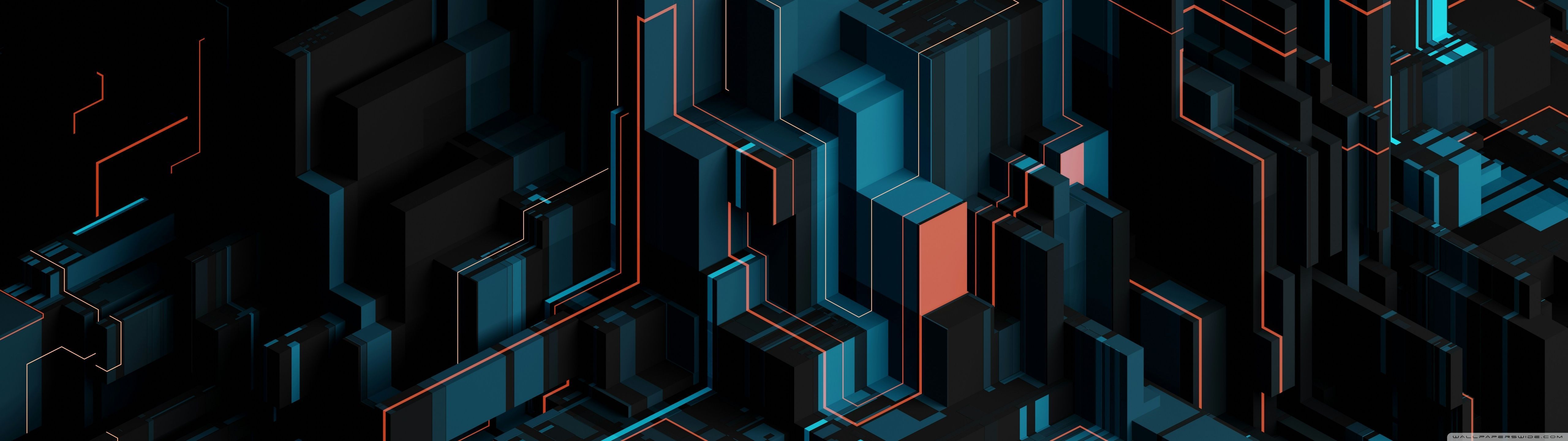 5120x1440 Futuristic Geometric Shapes 4K UHD Wallpaper for UltraHD Desktop and TV : Widescreen and UltraWide Display : Dual Monitor : Smartphone and Tablet Devices