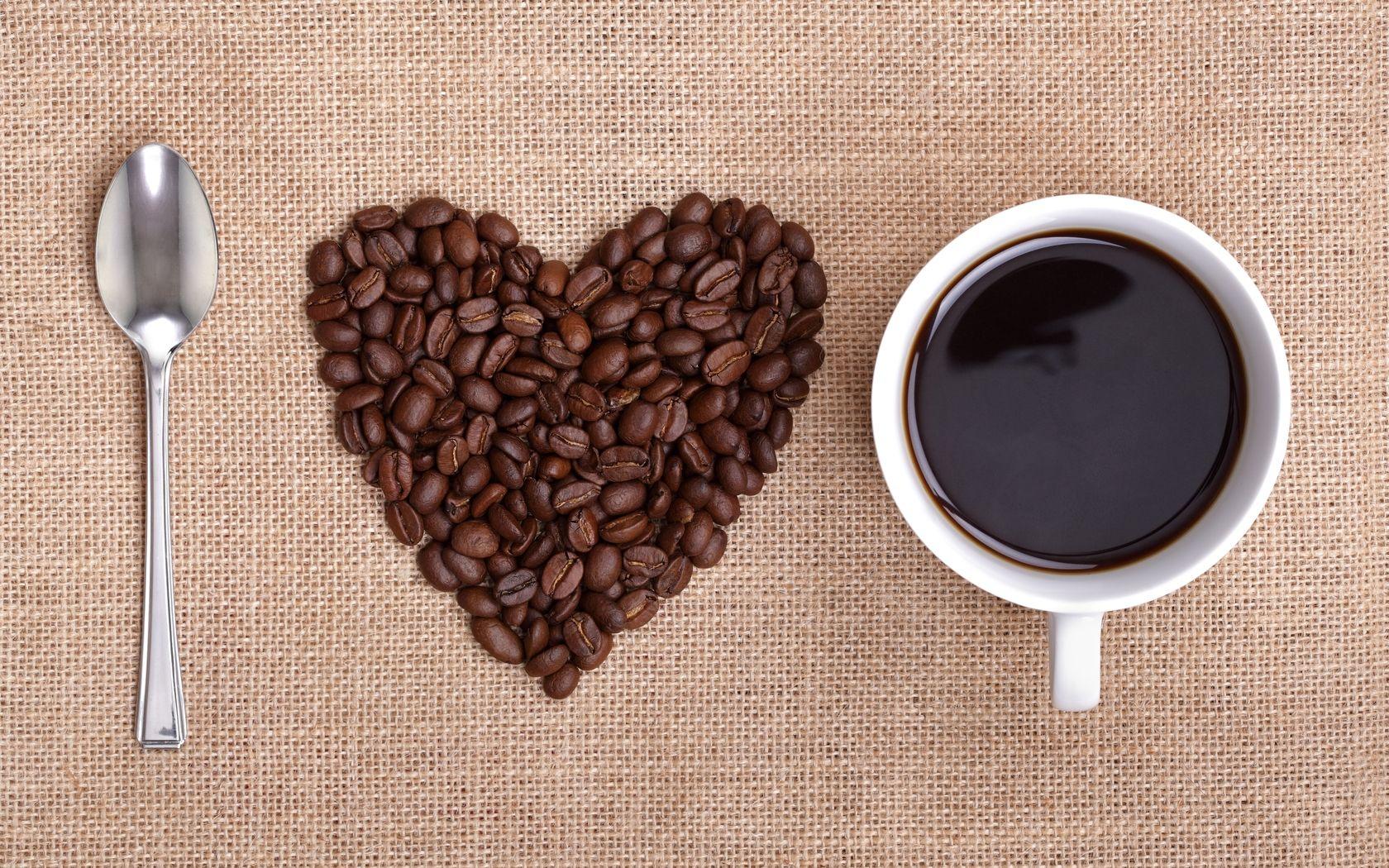 1680x1050 Heart Coffee Wallpaper
