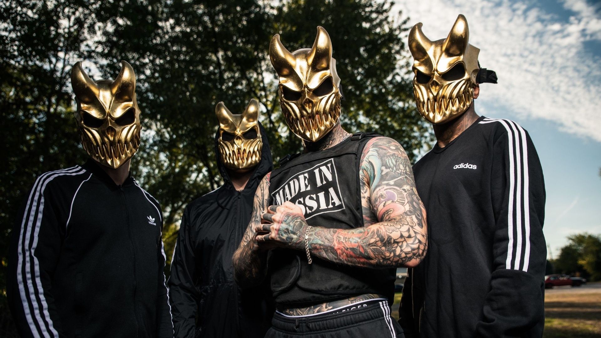 1920x1080 Wallpaper band, deathcore, mask, vest, Extreme Metal, metal band, metal music, Alex Terrible for mobile and desktop, section музыка, resolution 1920x1080