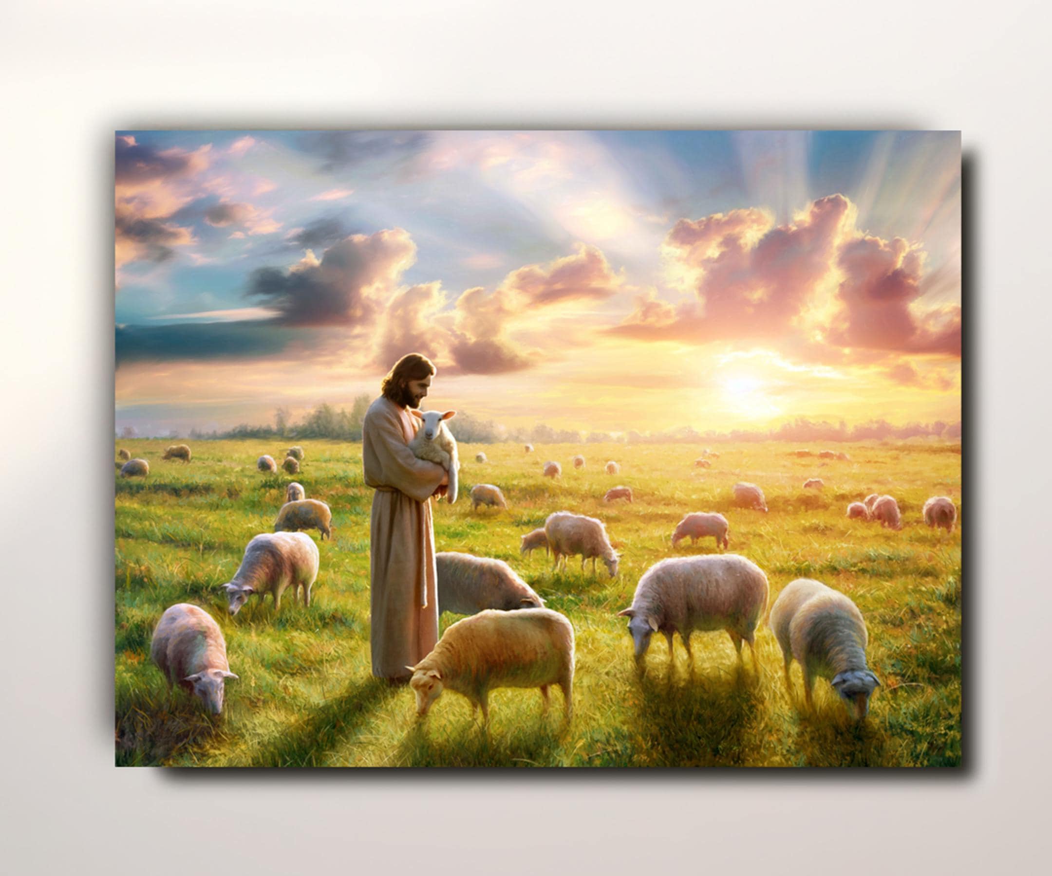 2160x1800 Canvas Print, Our Good Shepherd, the Lost Sheep, Jesus Christ, Jesus Painting, LDS Art, Christian Art, Christmas Gift