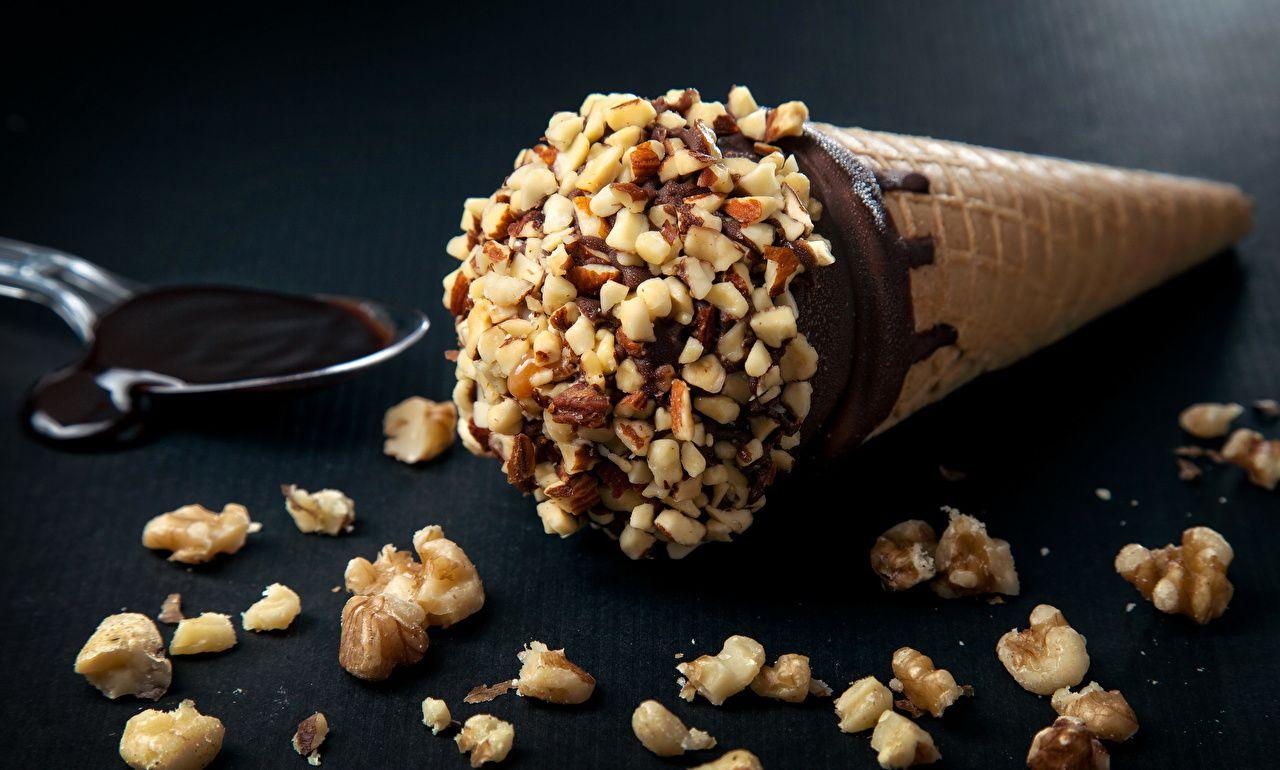 1280x770 Desktop Wallpaper Ice cream cone Chocolate Ice cream Walnut Nuts