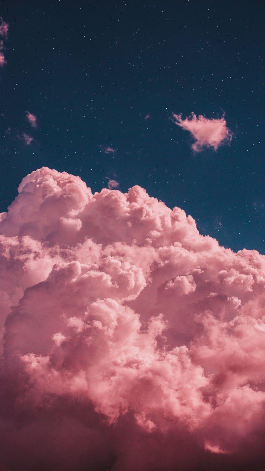 Hình nền thẩm mỹ những đám mây hồng 900x1600