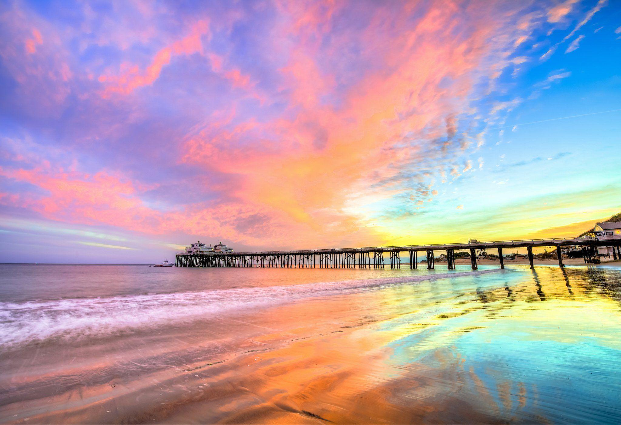 2048x1401 Pier Beach California, Thiên nhiên HD, Hình nền 4k, Hình ảnh, Bối cảnh