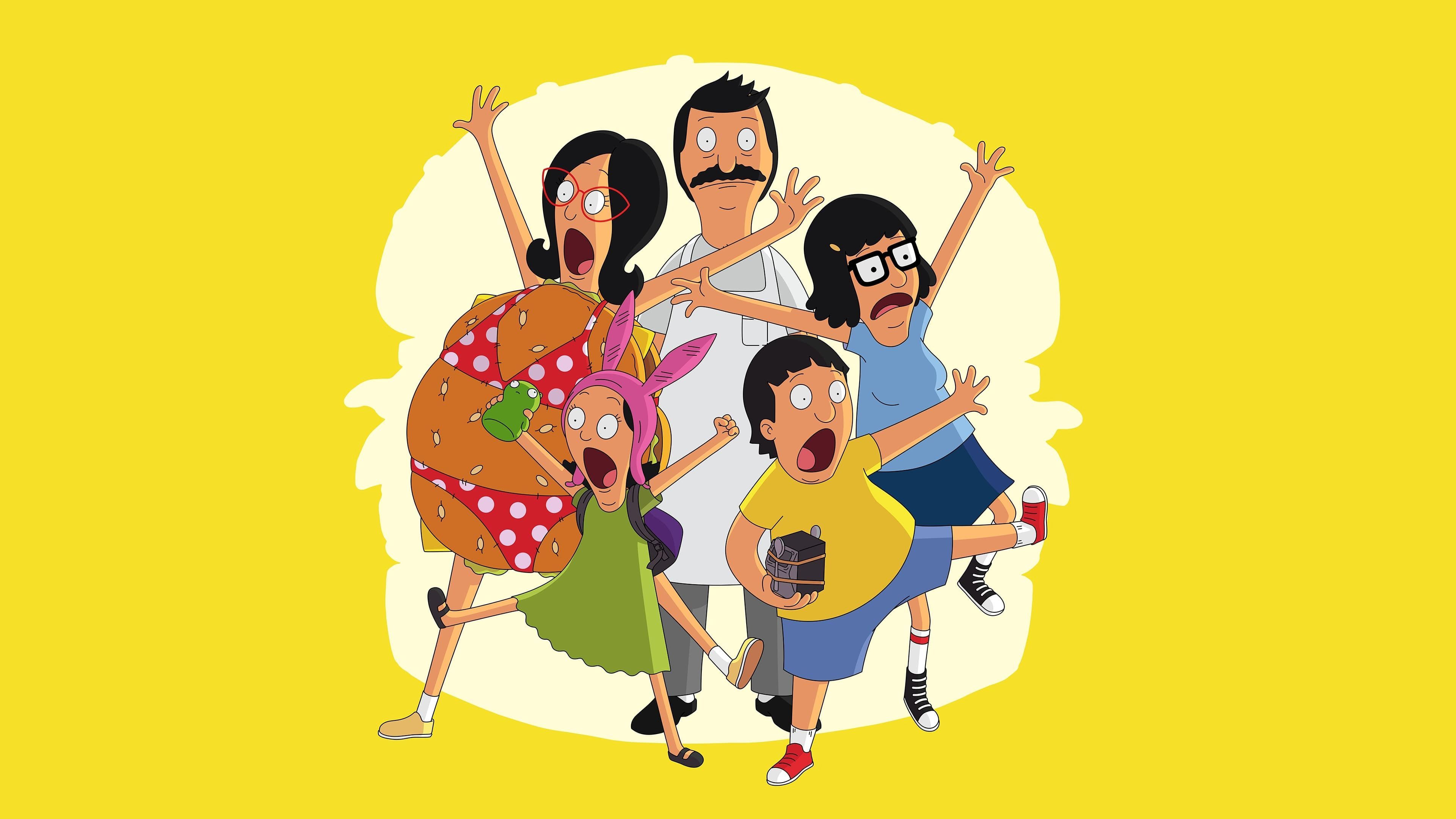 3840x2160 H. Jon Benjamin, Bob Belcher, Kristen Schaal, Louise Belcher, Dan Mintz, Tina Belcher, John Roberts, Linda Belcher, Eugene Mirman 4K HD The Bob's Burgers Wallpaper