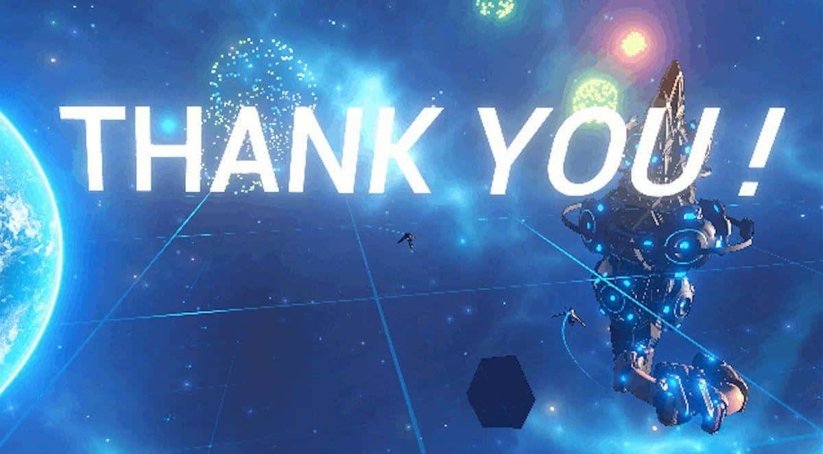 1200x662 Download A Spaceship With The Words Thank You In The Background