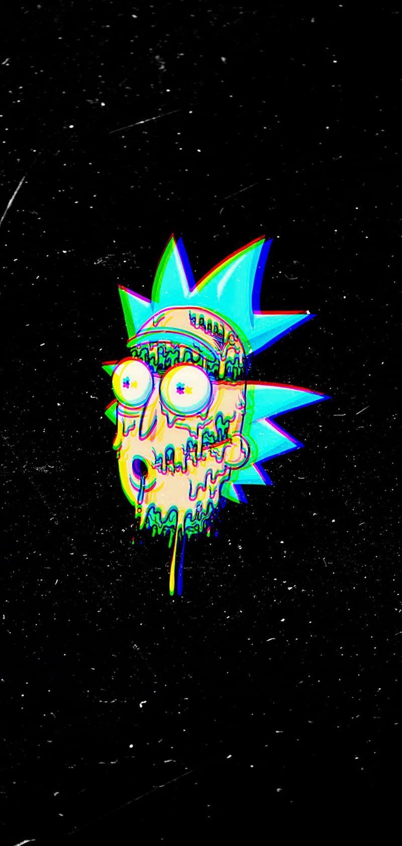 800x1682 Rick and Morty, anaglyph, cool, psicodelia, HD phone wallpaper
