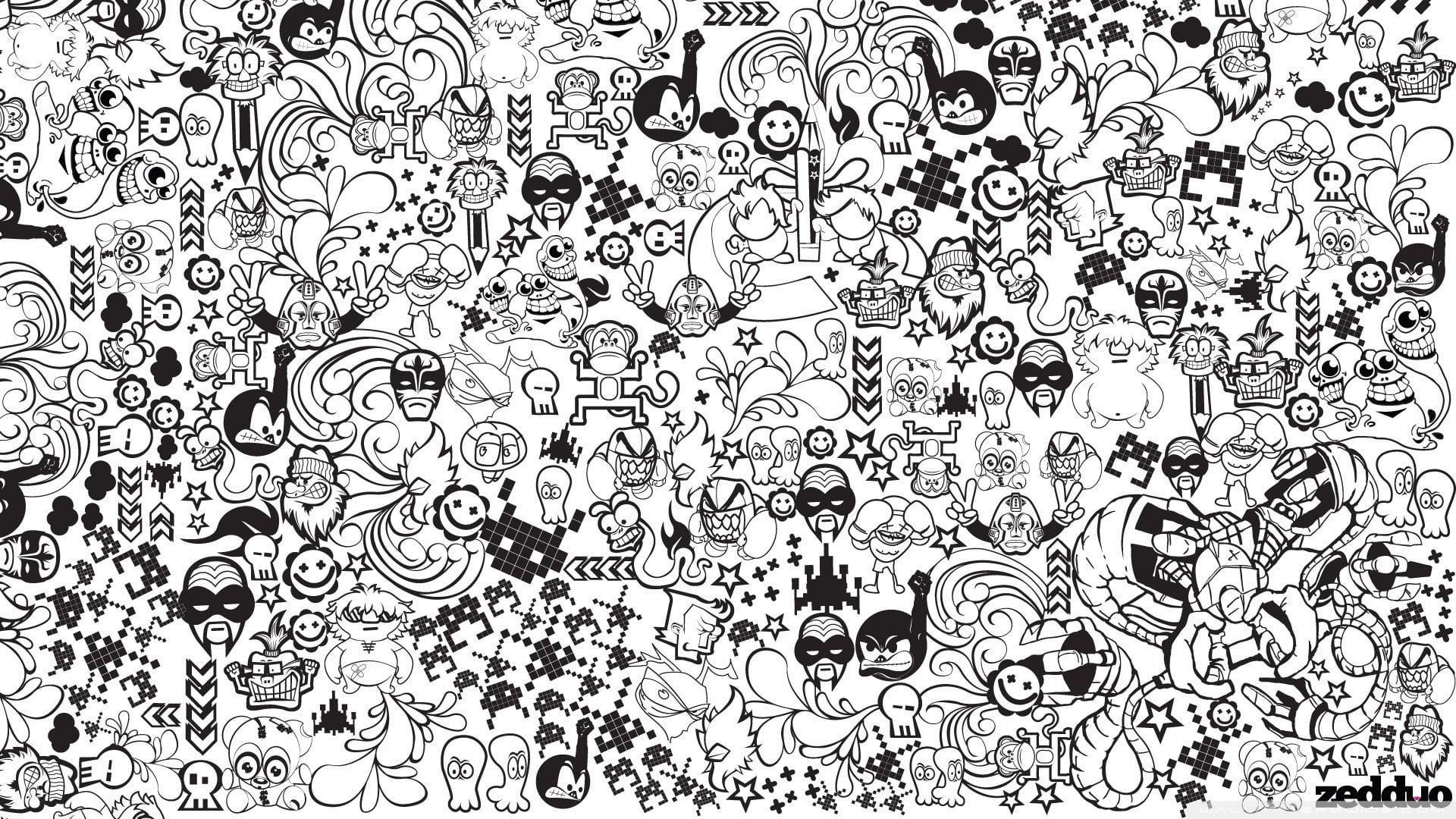 Black and White Doodle Wallpapers - Top Free Black and White Doodle ...