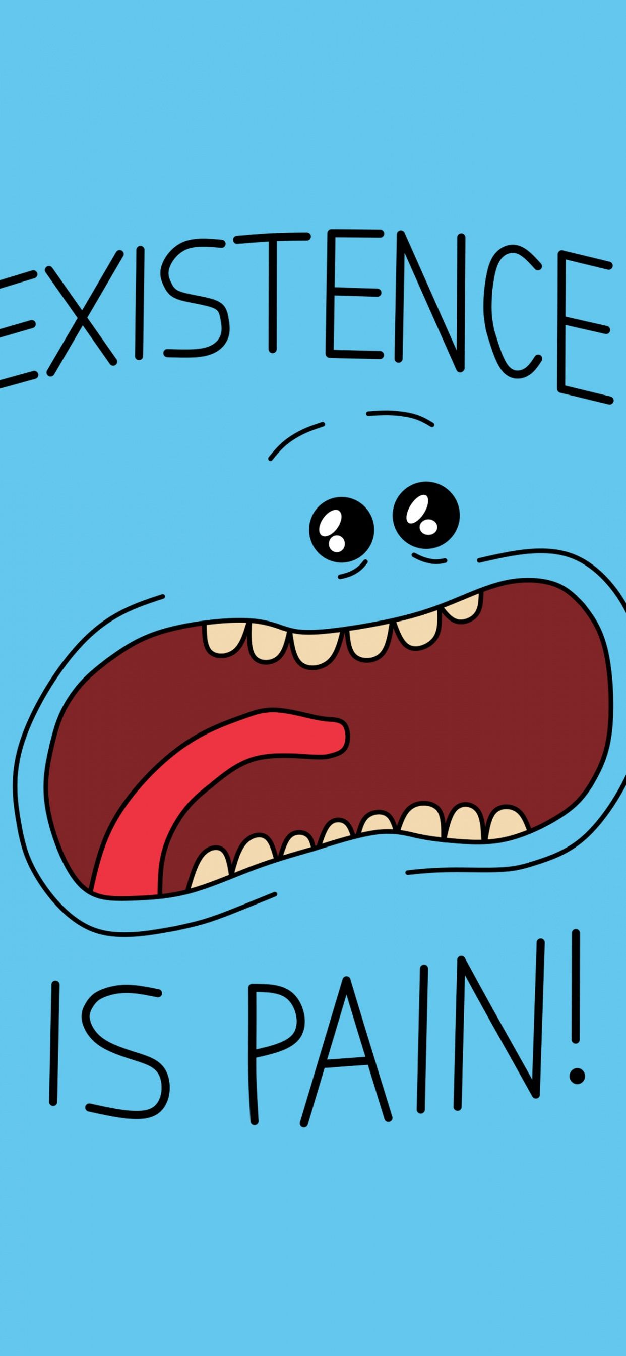 1242x2688 Mr. Meeseeks Wallpaper 4K, Existence is Pain, Rick and Morty