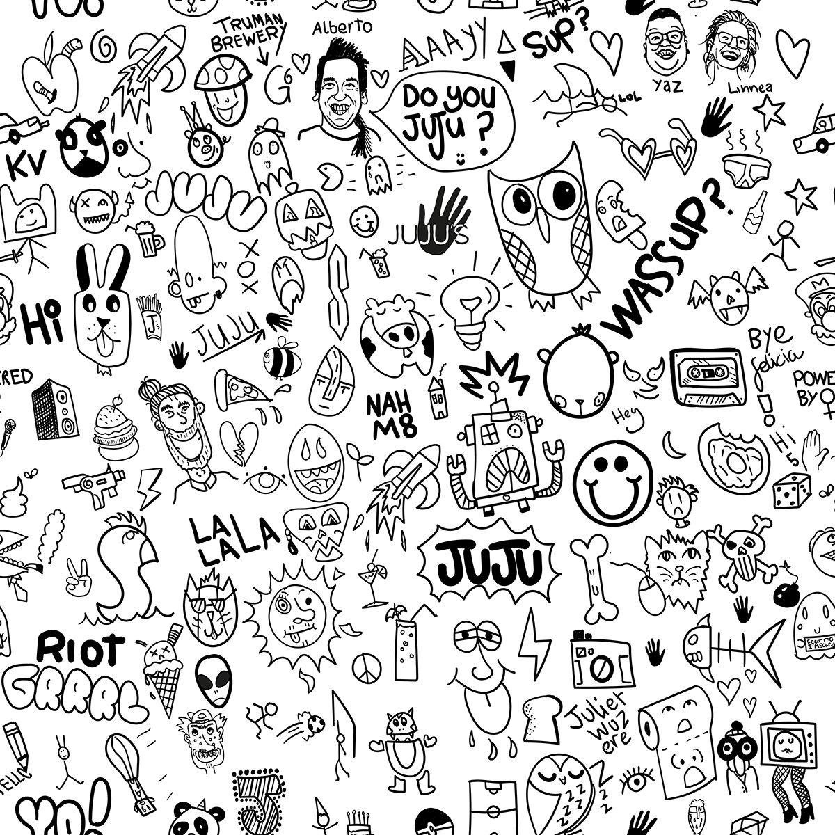 Black and White Doodle Wallpapers - Top Free Black and White Doodle Backgrounds - WallpaperAccess