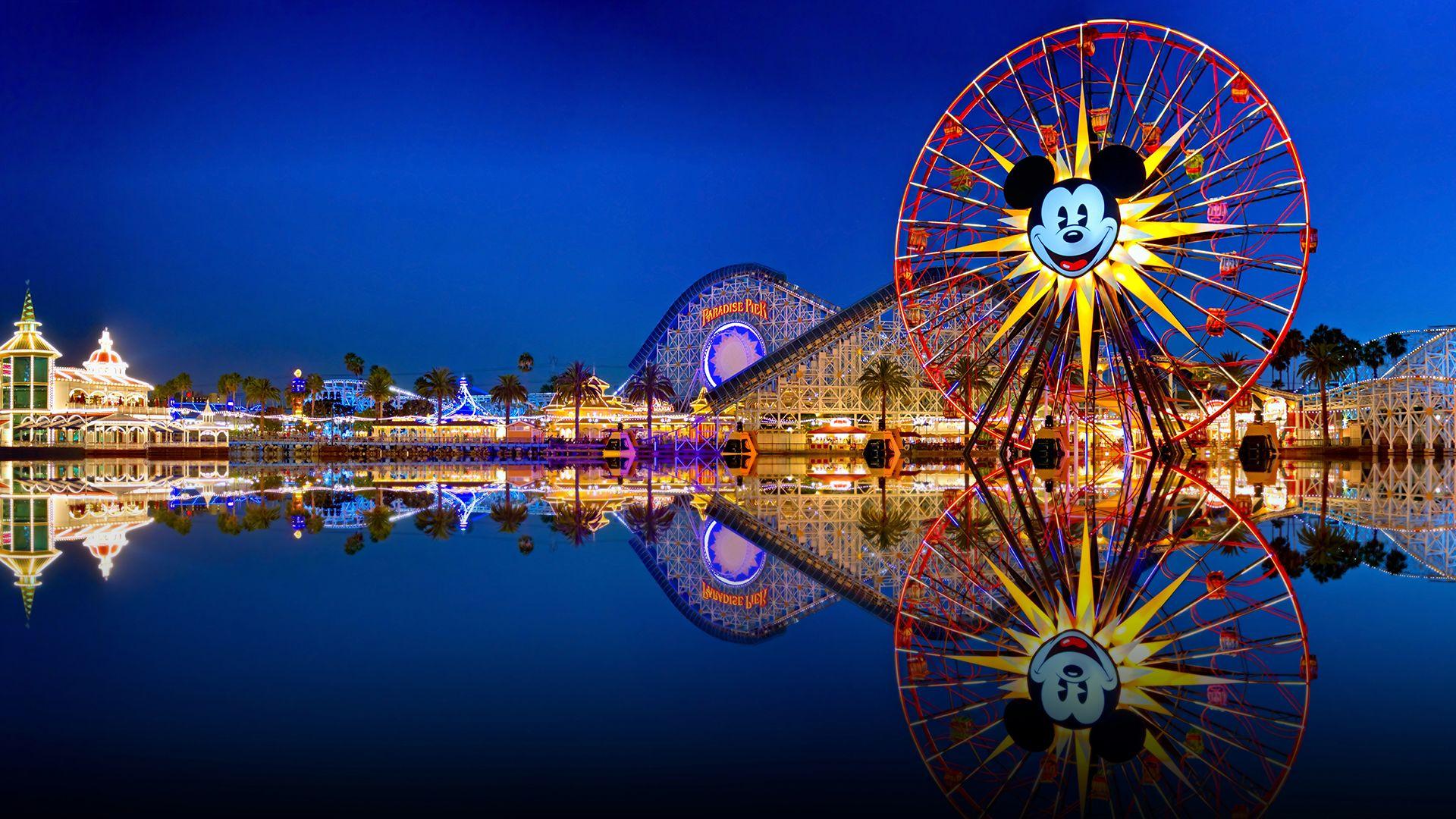 1920x1080 Disneyland California Adventure Land Adventure Land Ferris Wheel Roller Coaster