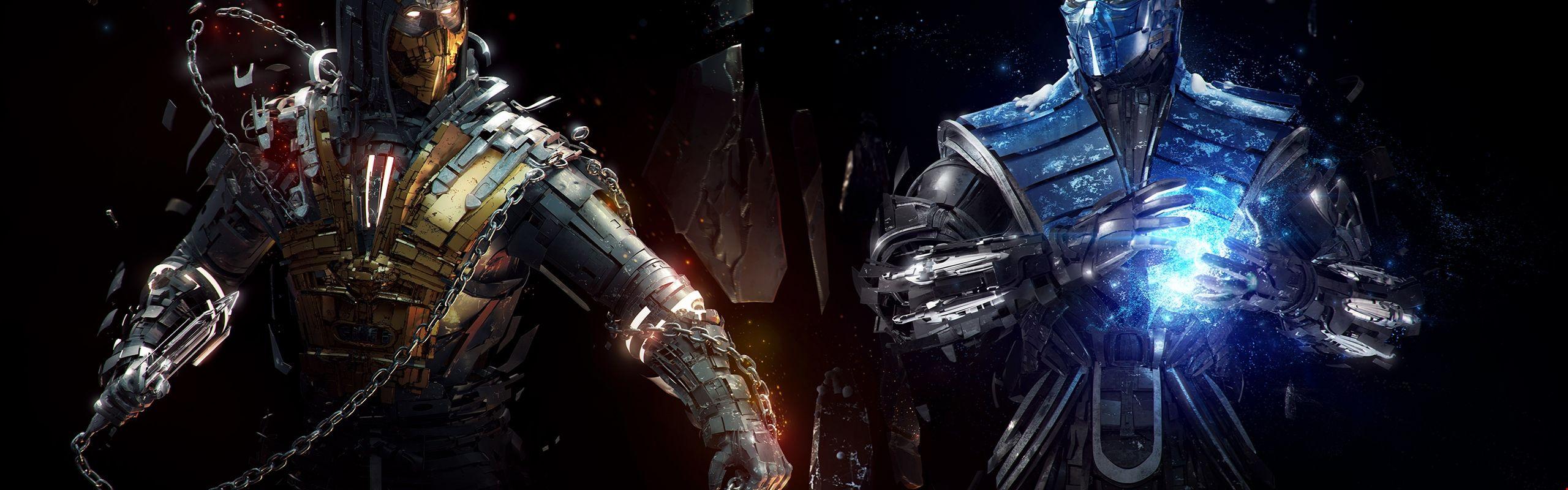2560x800 2k Sub Zero Vs Scorpion Mortal Kombat Background. HD