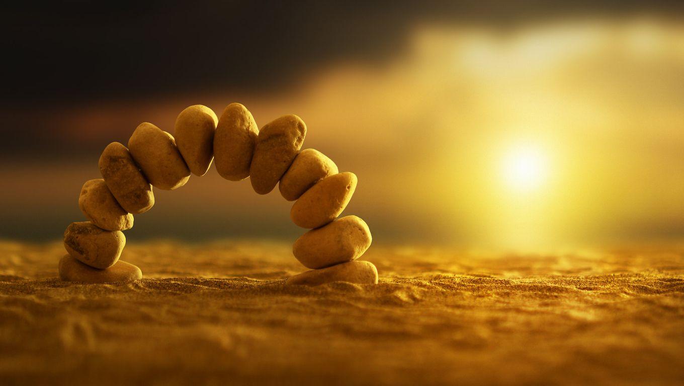 1360x768 Sunlight On Zen Stones Desktop Laptop HD Wallpaper, HD