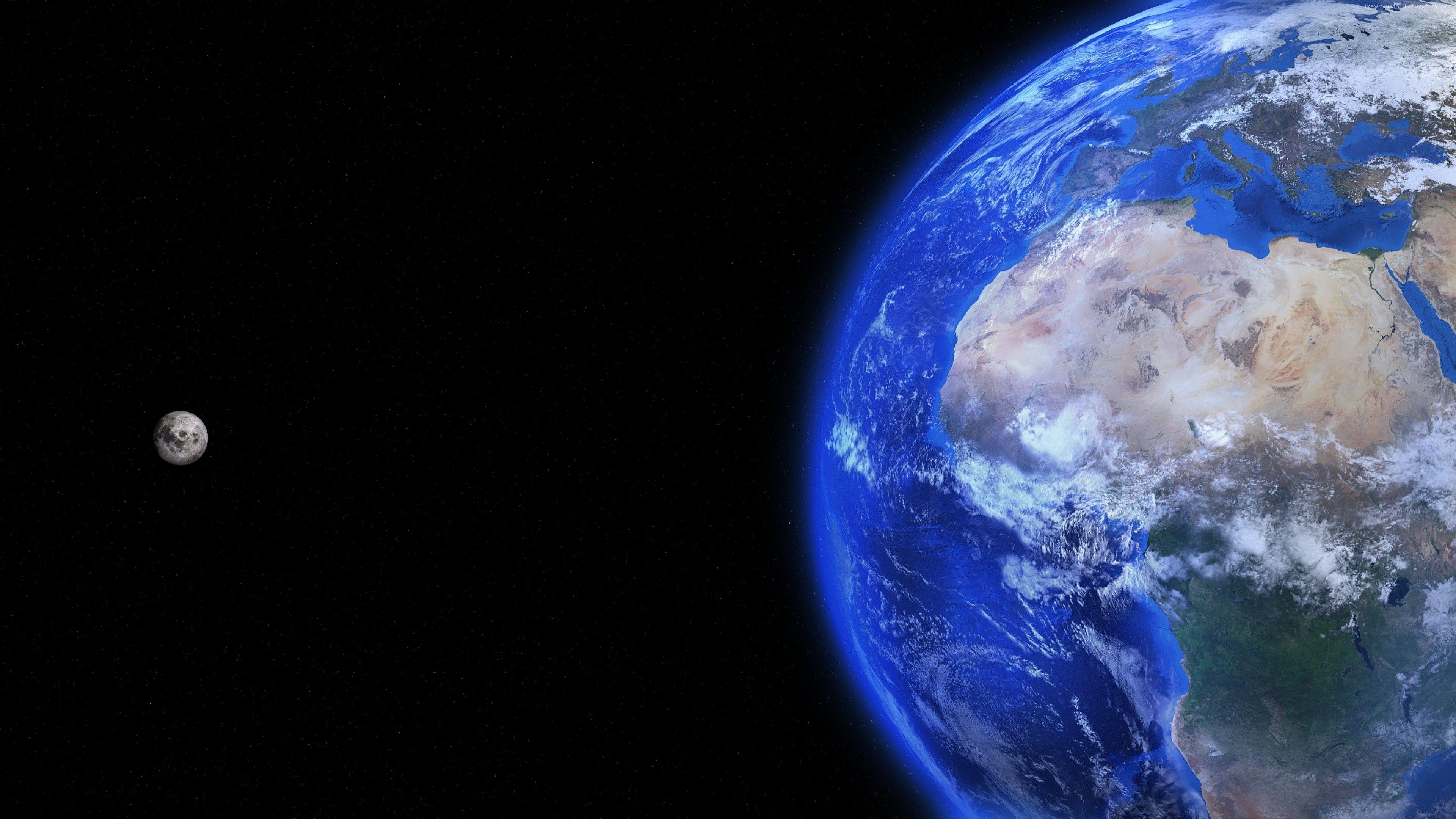 3840x2160 Moon And Earth