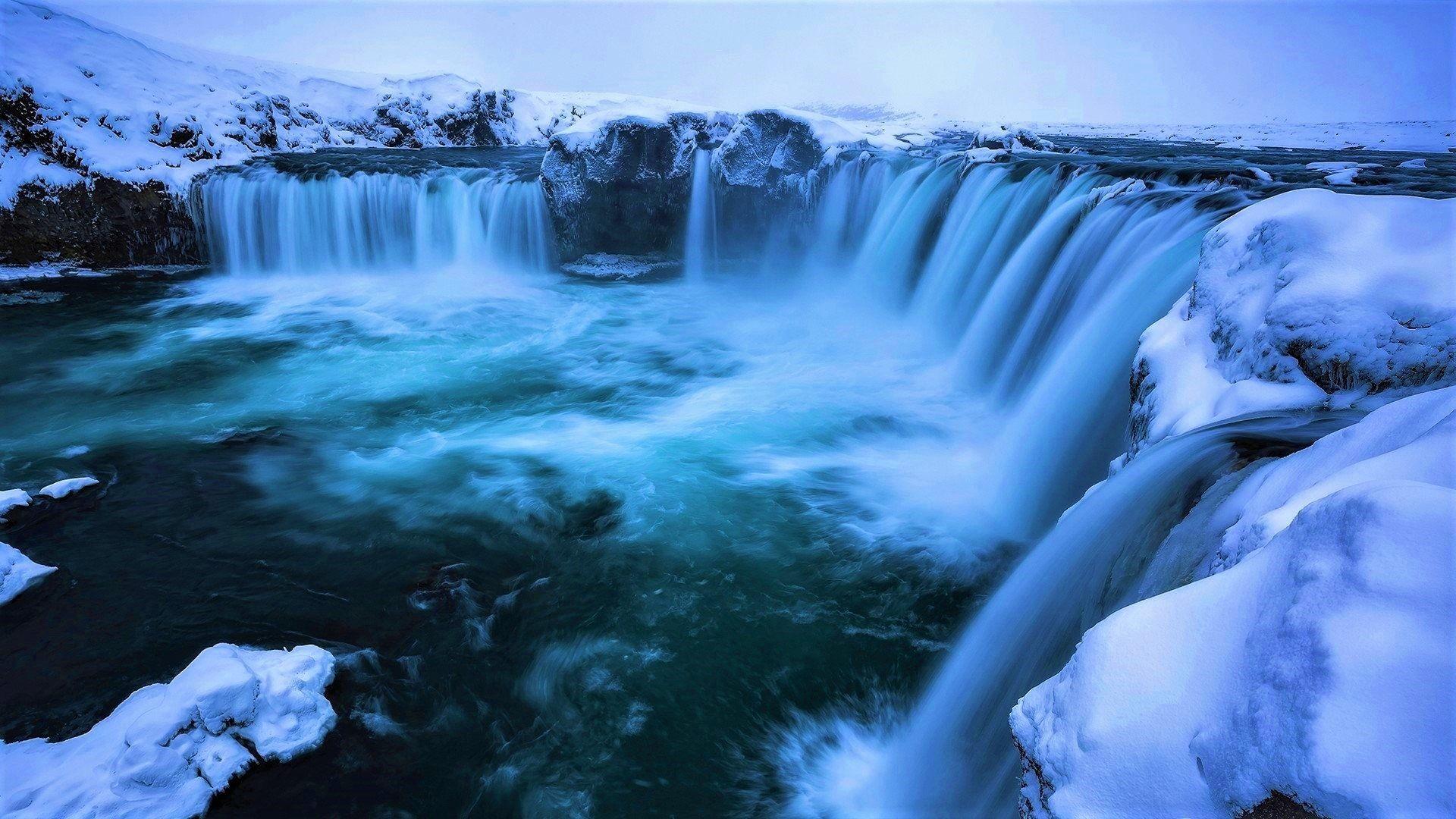 Waterfalls In Winter Hd Wallpapers