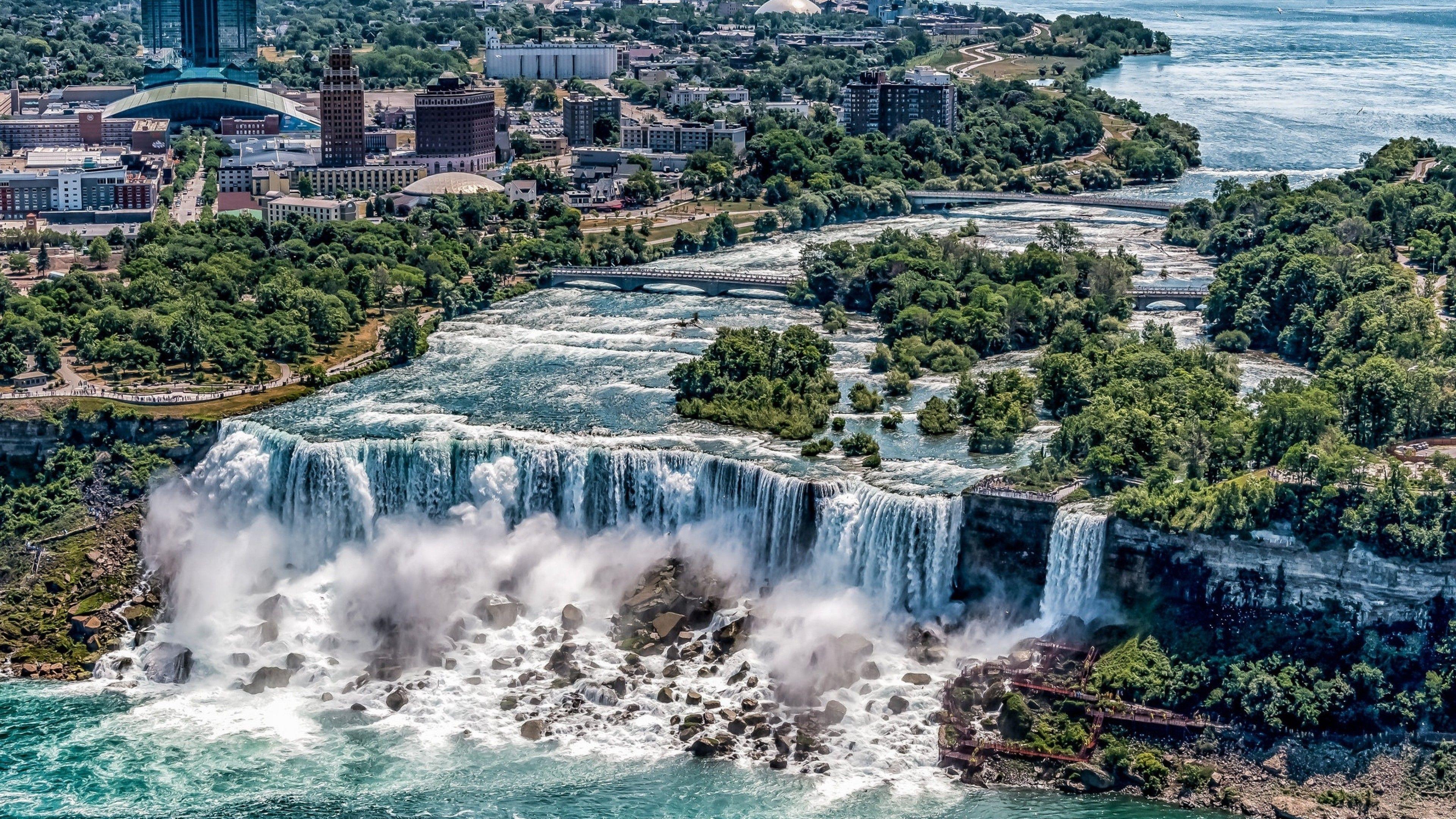 3840x2160 Download 3840x2160 Usa, Niagara Falls, Top View, Nature Wallpaper