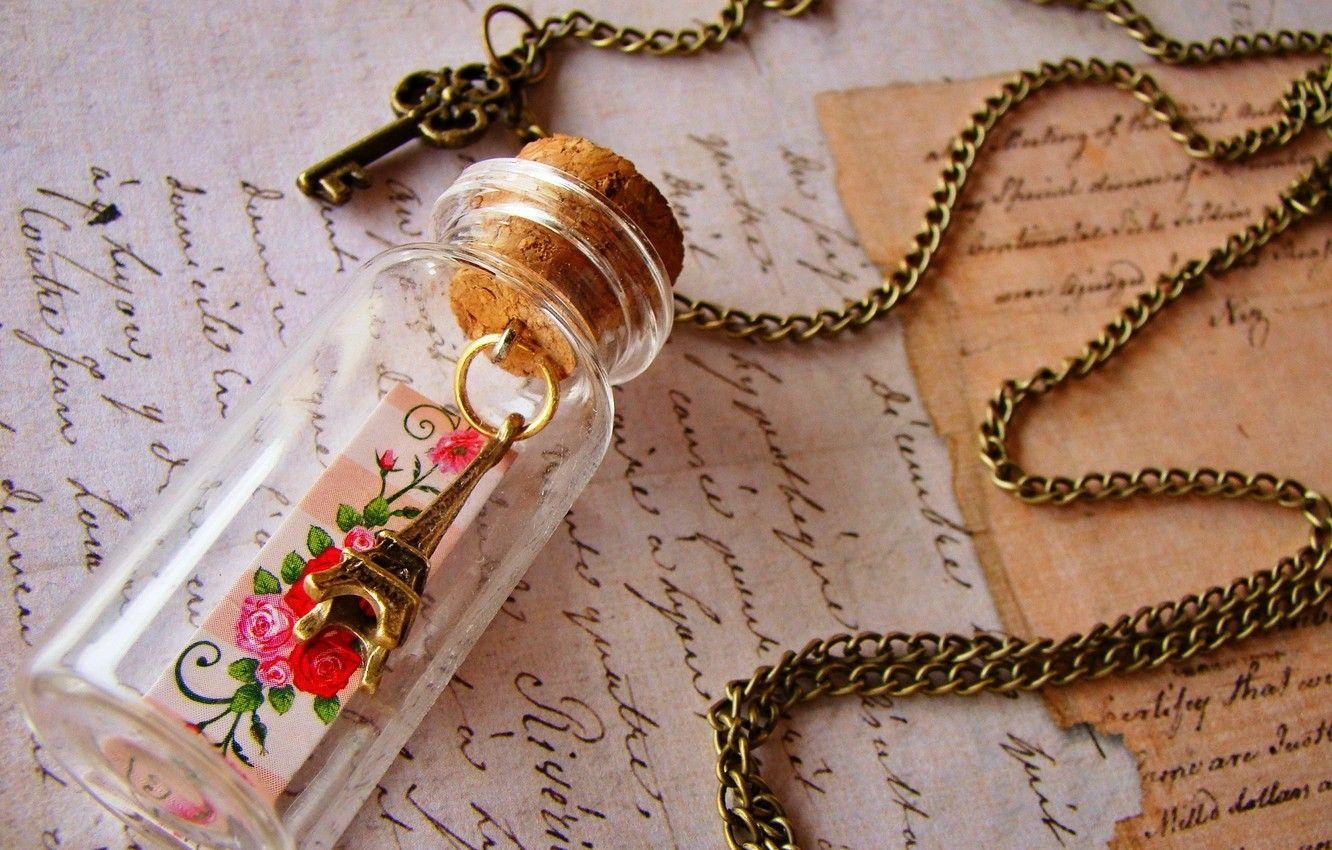 1332x850 Wallpaper letter, France, Paris, key, figurine, Eiffel tower