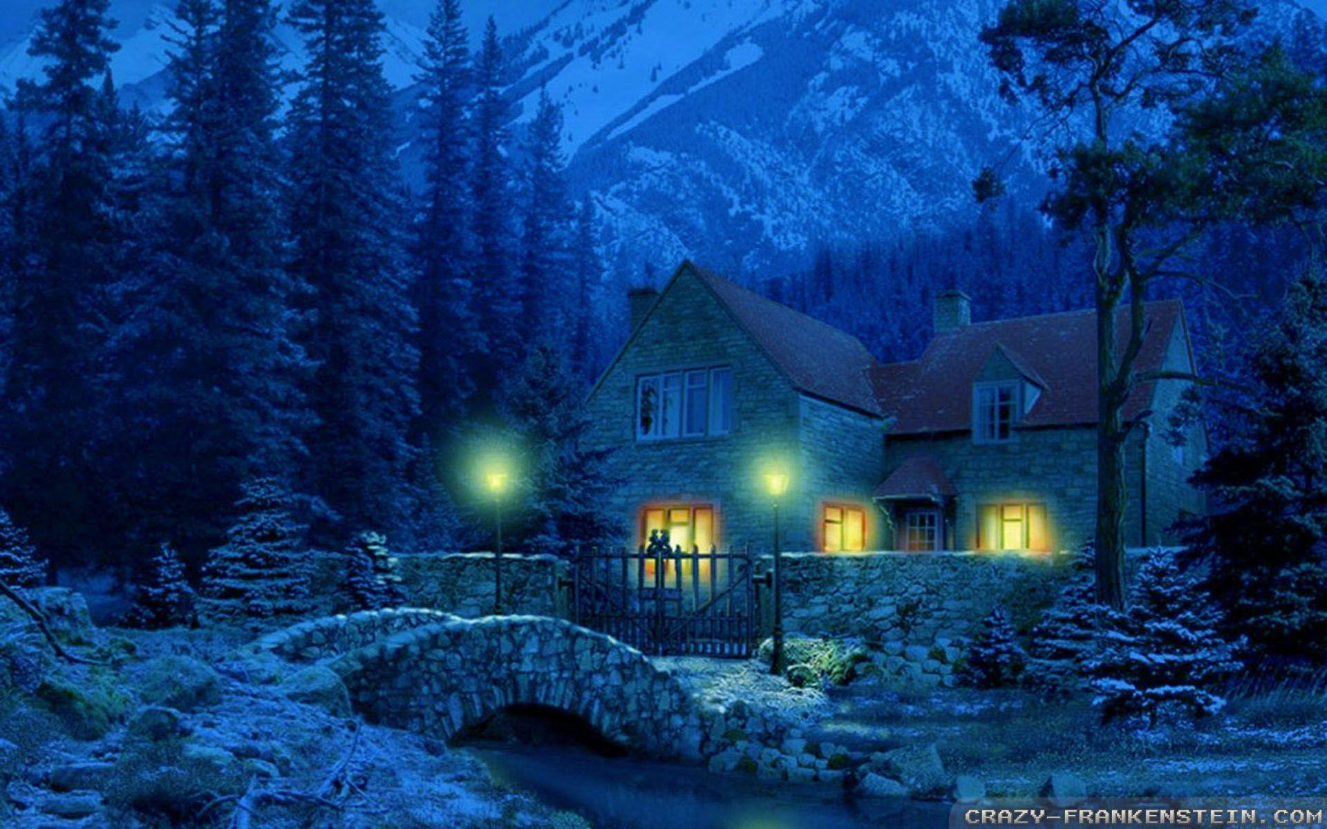 1920x1200 Winter Night Wallpaper Wide Nature Wallpaper