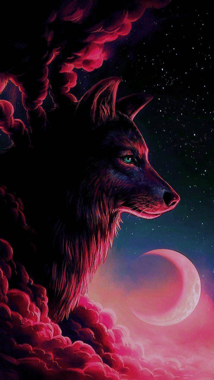 Hình nền chó sói đỏ 720x1280