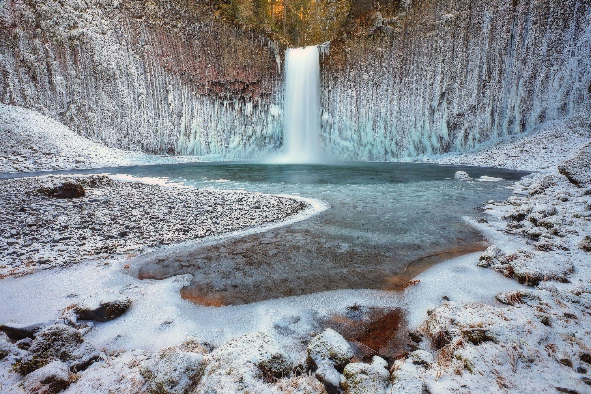 2048x1365 nature, Landscape, Water, Waterfall, Long Exposure, Winter, Ice