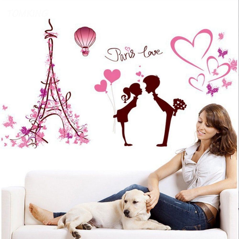 1000x1000 New love in Paris wallpaper bedroom bedside painting living room