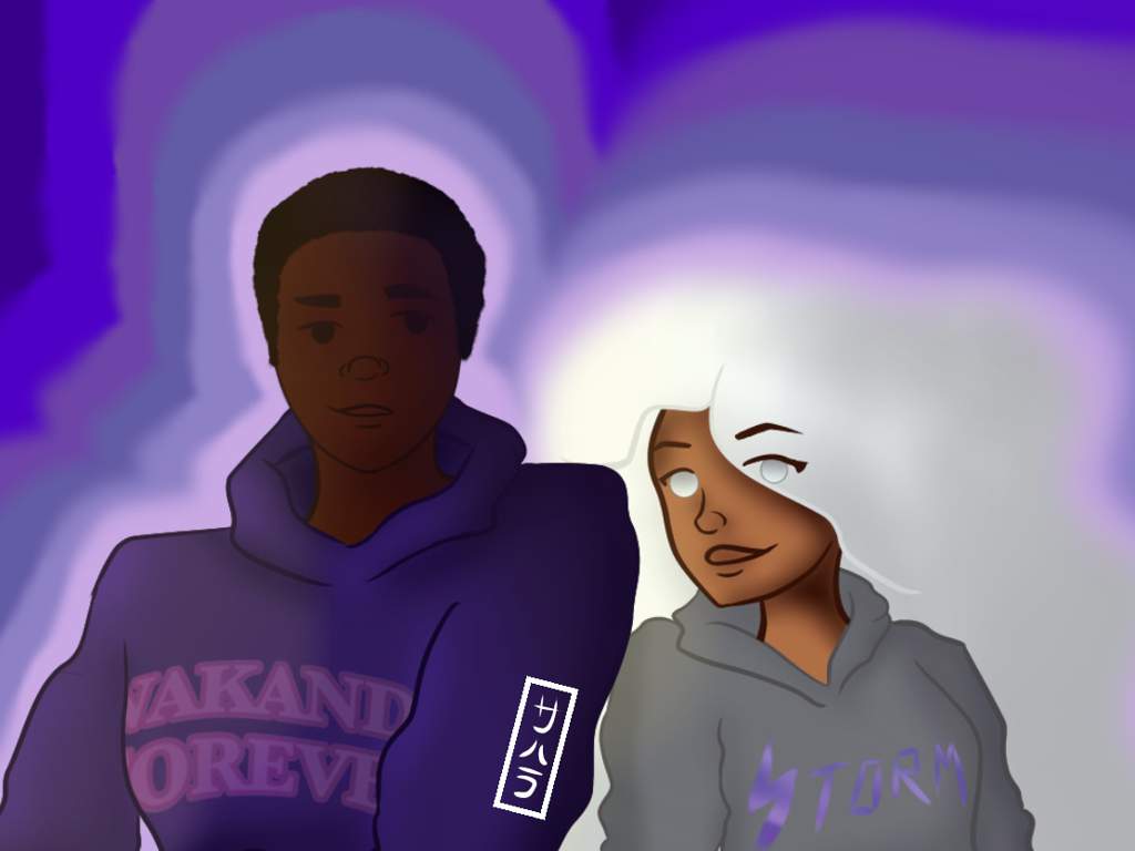 1024x768 Black Panther and Storm black history month art