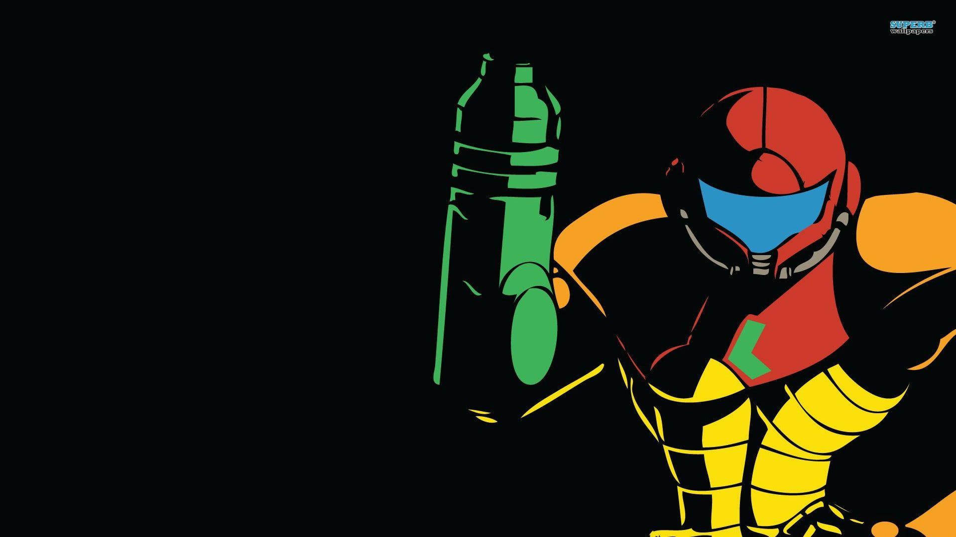 1920x1080 Red, yellow, and green robot illustration, Super Metroid, Samus
