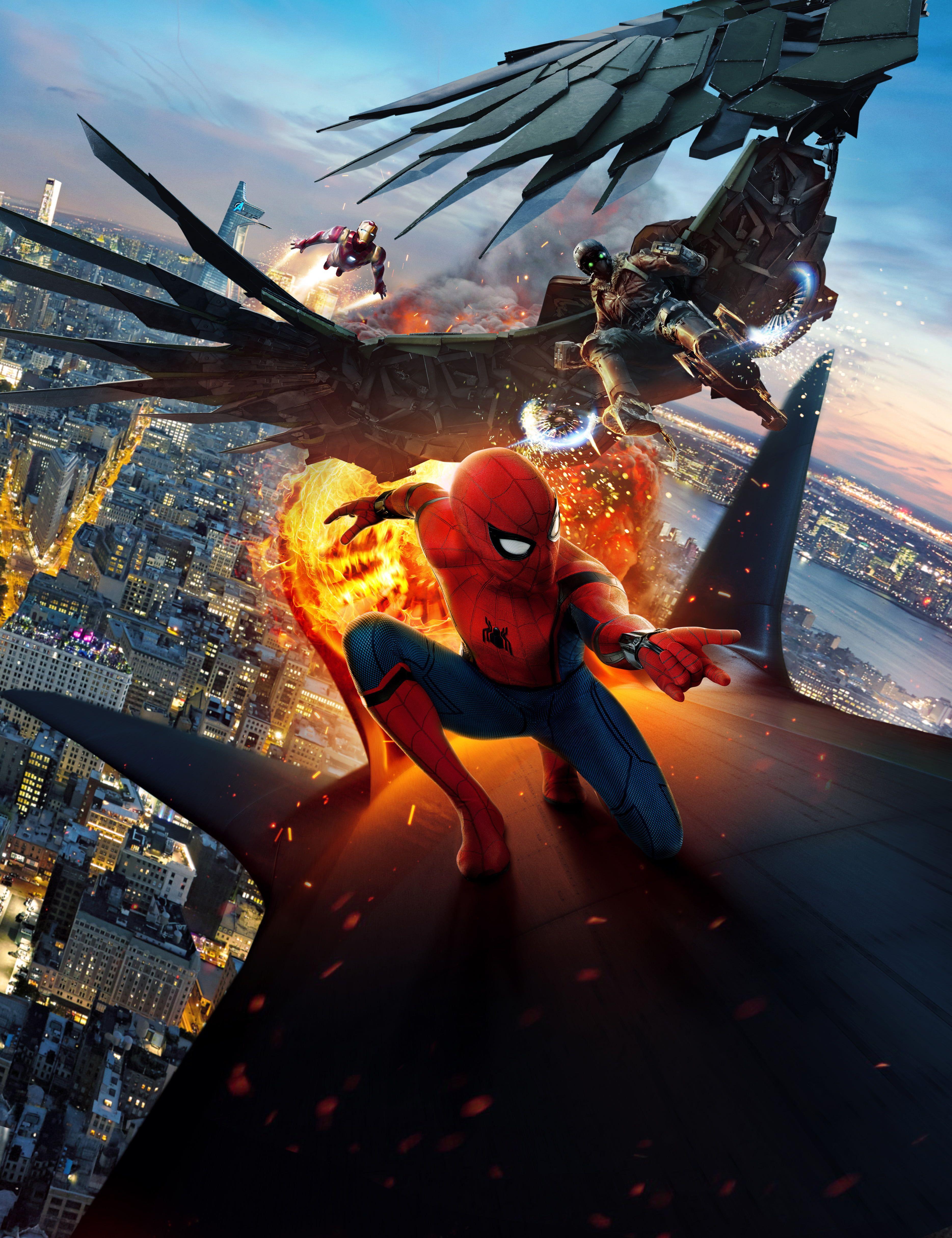 3737x4859 Spider Man And Iron Man Digital Wallpaper HD Wallpaper