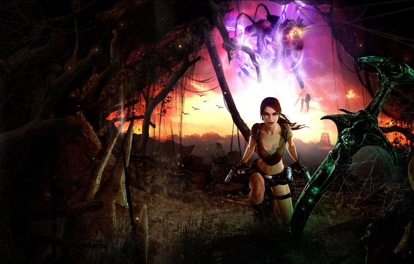 1332x850 Wallpaper girl, sword, lara croft, tomb raider, legend, Tomb